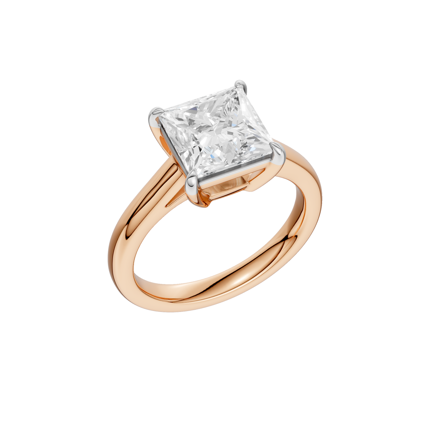 3.00ct Princess Certified Solitaire Lab Diamond Ring