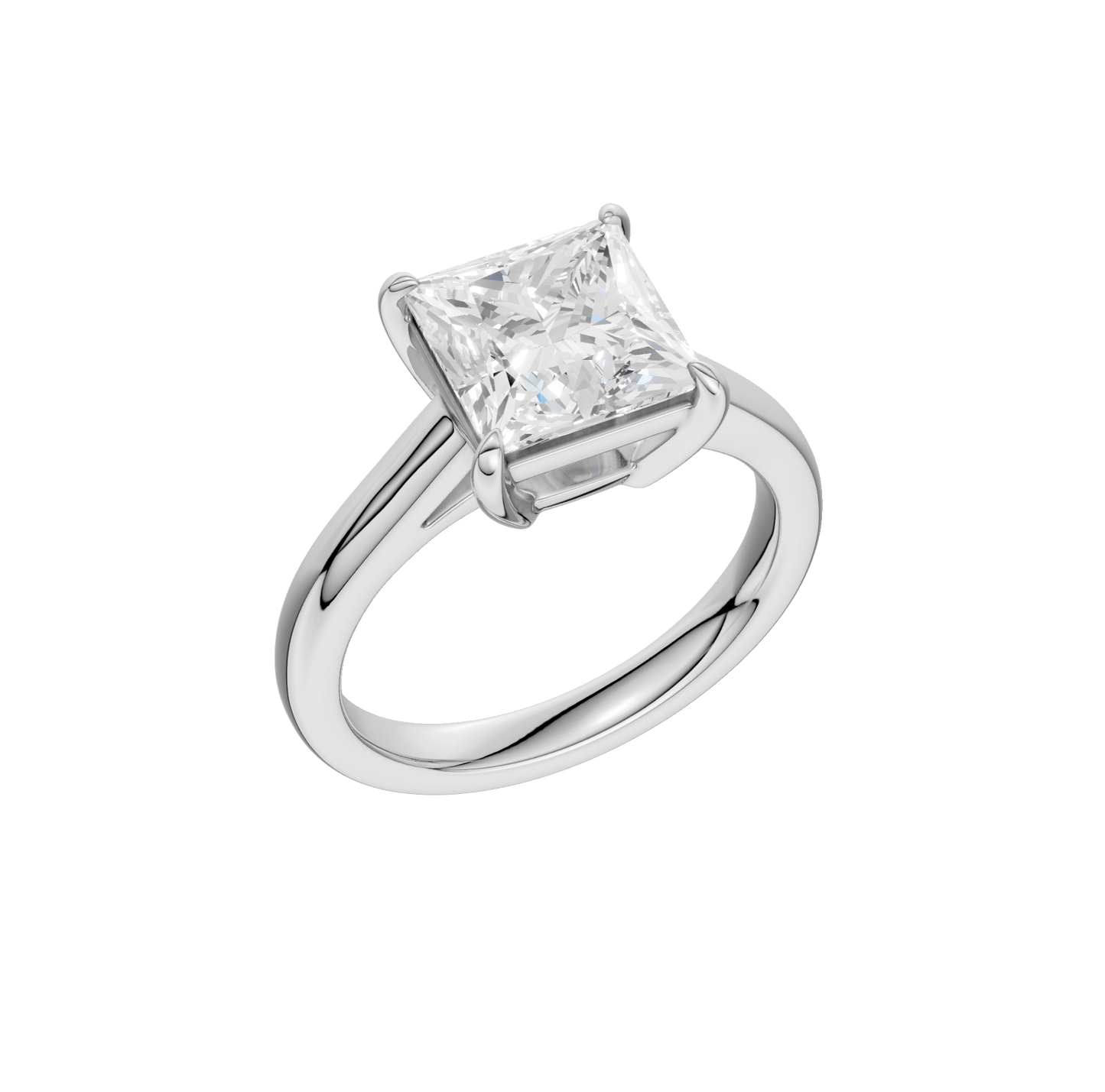 3.00ct Princess Certified Solitaire Lab Diamond Ring