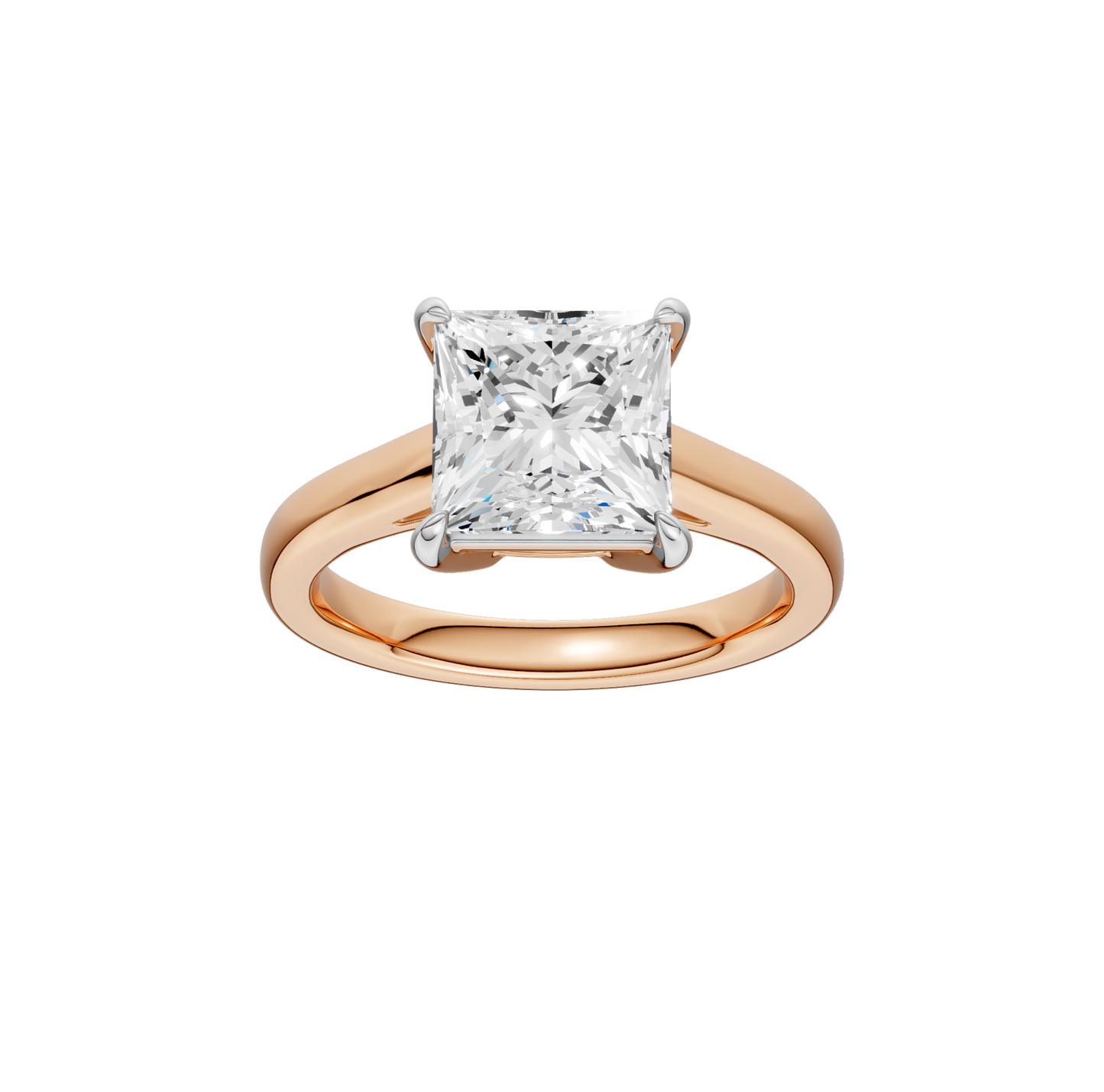 3.00ct Princess Certified Solitaire Lab Diamond Ring