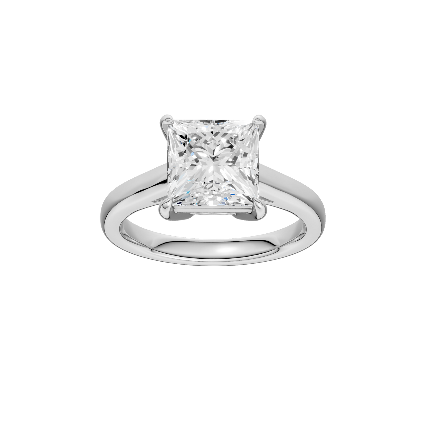 3.00ct Princess Certified Solitaire Lab Diamond Ring
