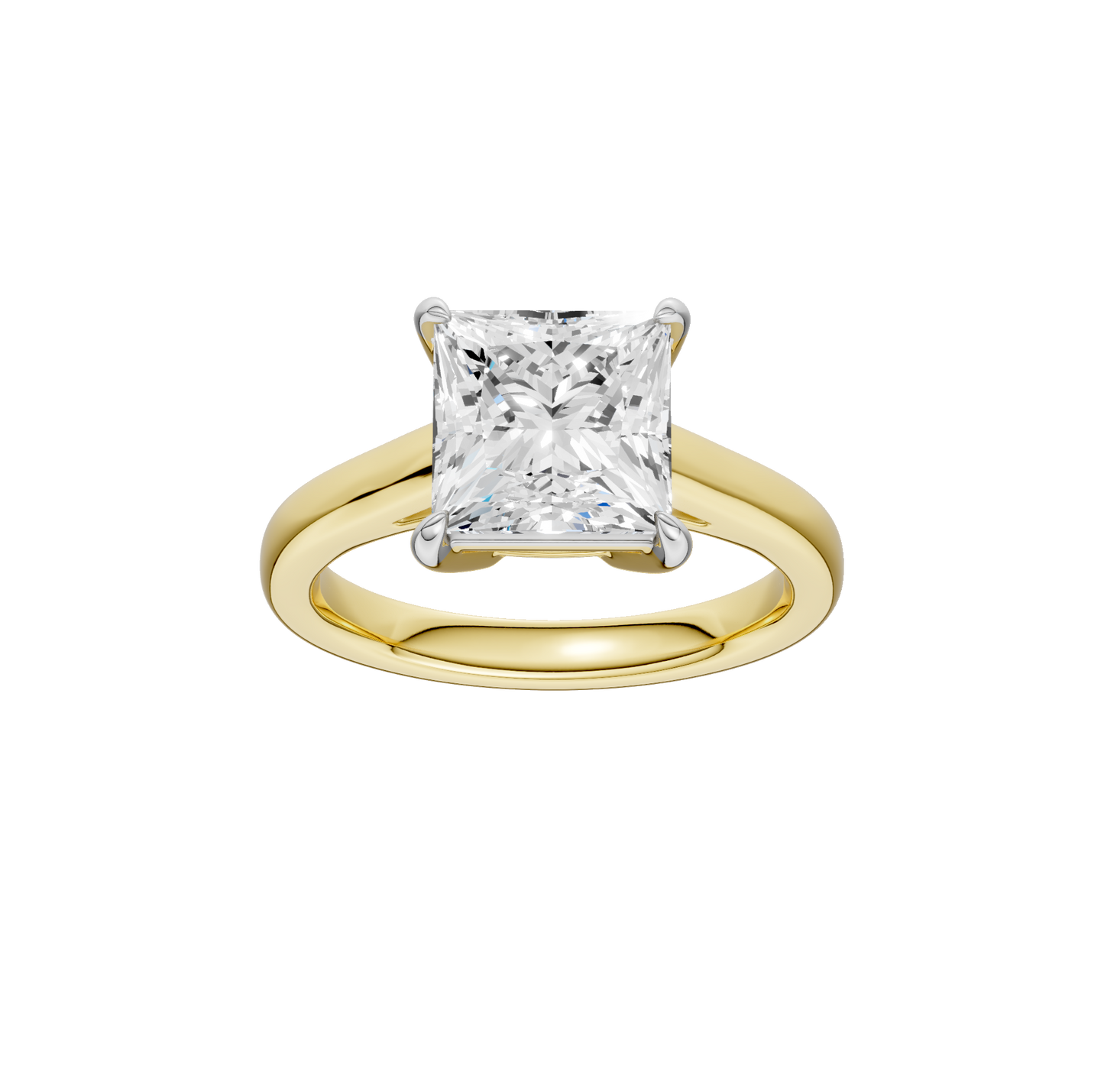 3.00ct Princess Certified Solitaire Lab Diamond Ring