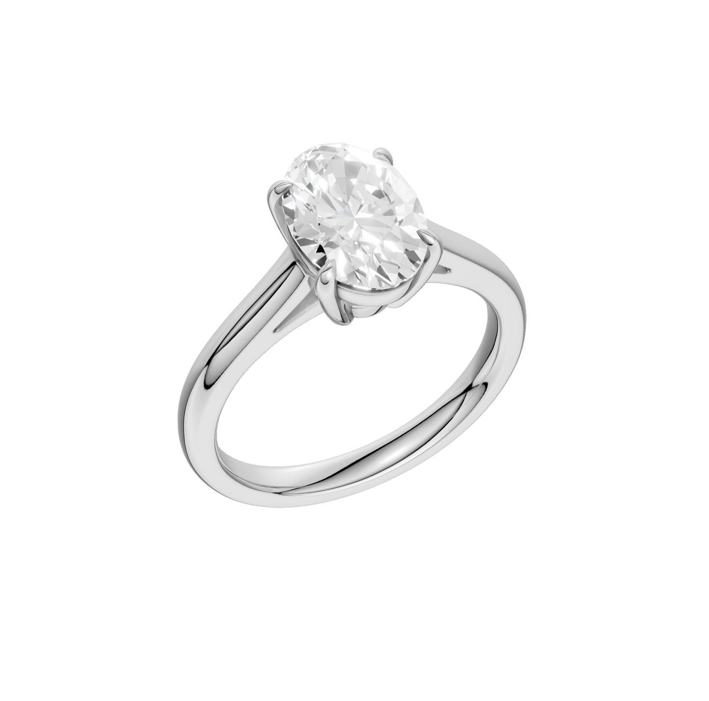 2.00ct Oval Certified Solitaire Lab Diamond Ring