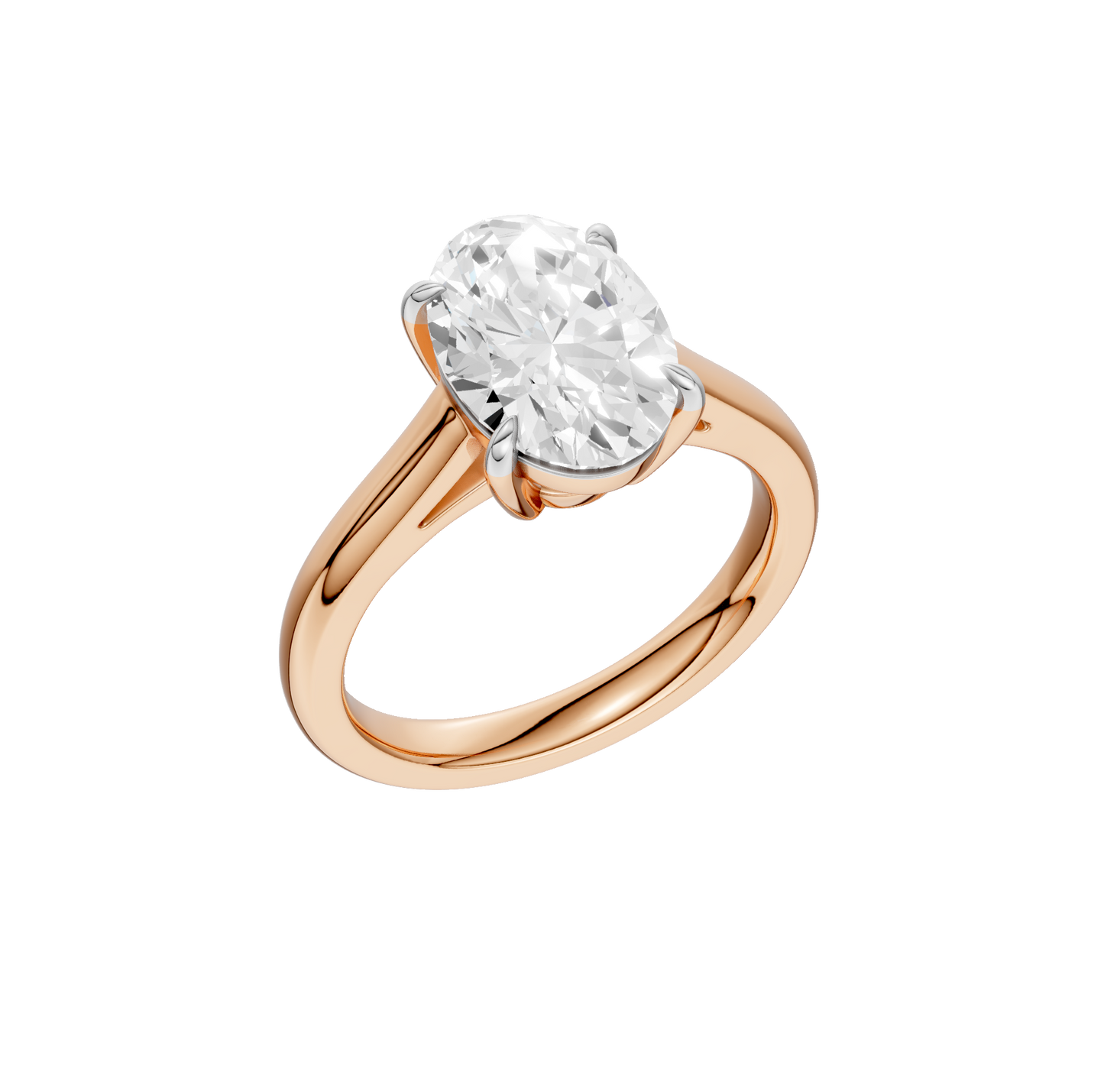 3.00ct Oval Certified Solitaire Lab Diamond Ring