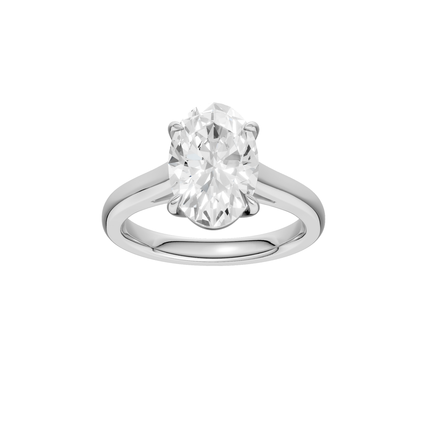 3.00ct Oval Certified Solitaire Lab Diamond Ring