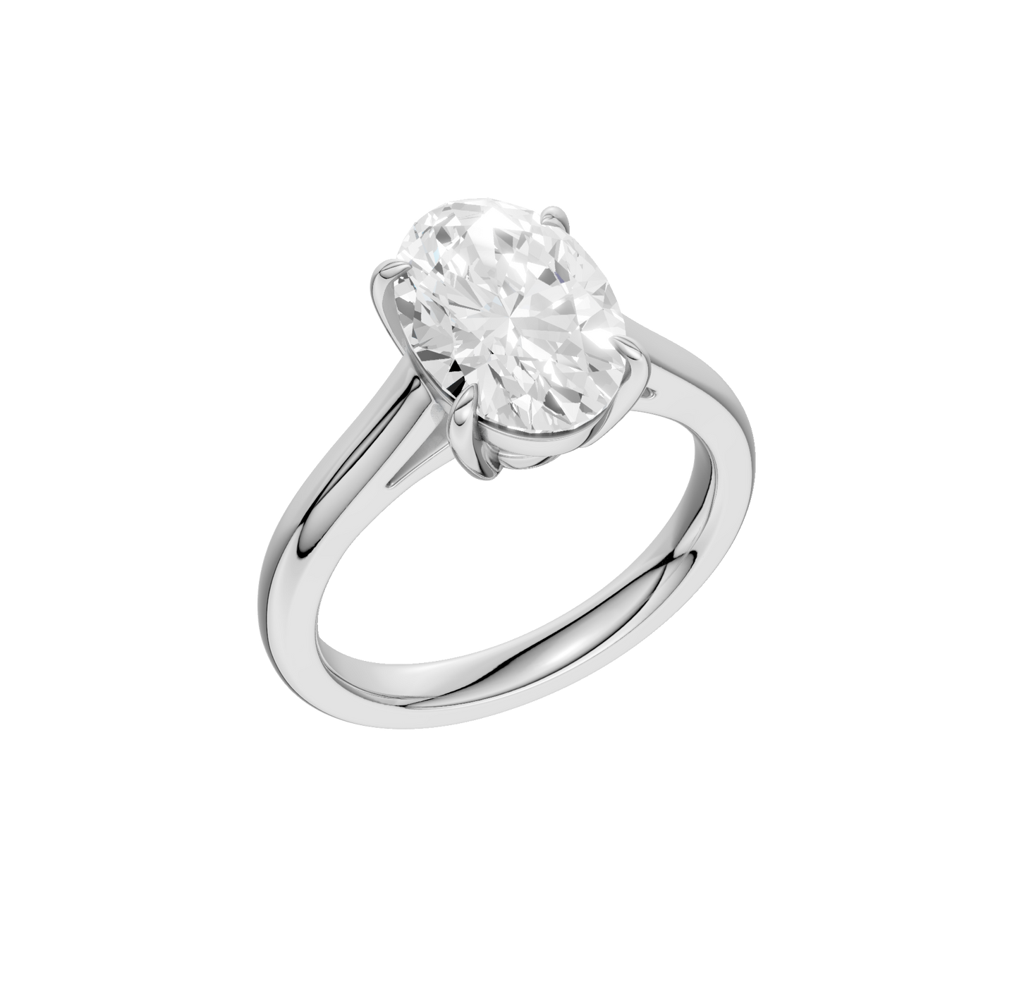 3.00ct Oval Certified Solitaire Lab Diamond Ring