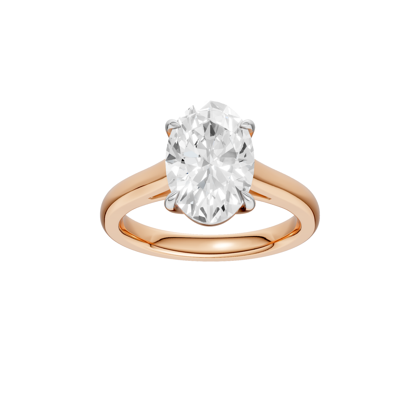 3.00ct Oval Certified Solitaire Lab Diamond Ring