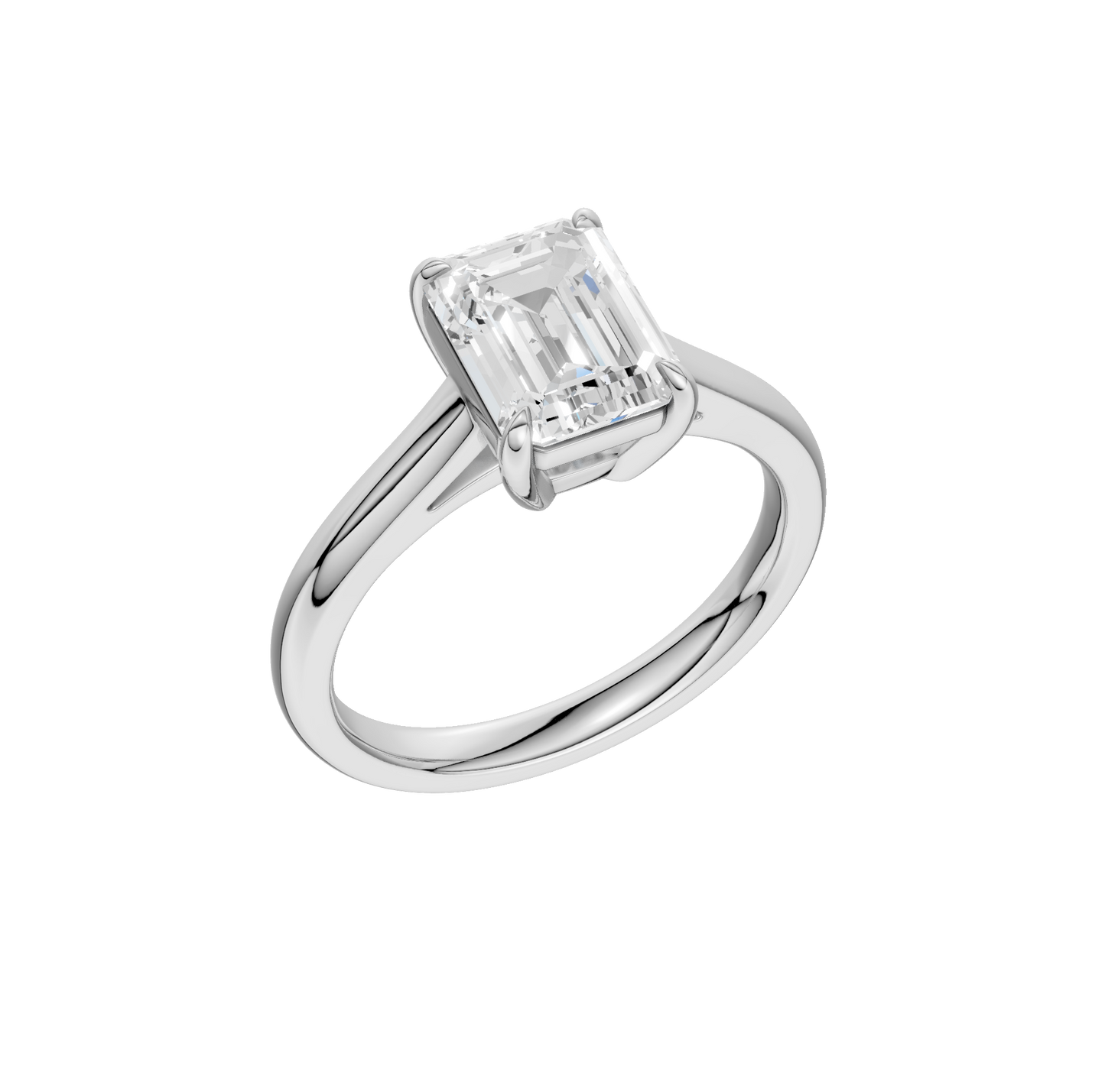 2.00ct Emerald Certified Solitaire Lab Diamond Ring