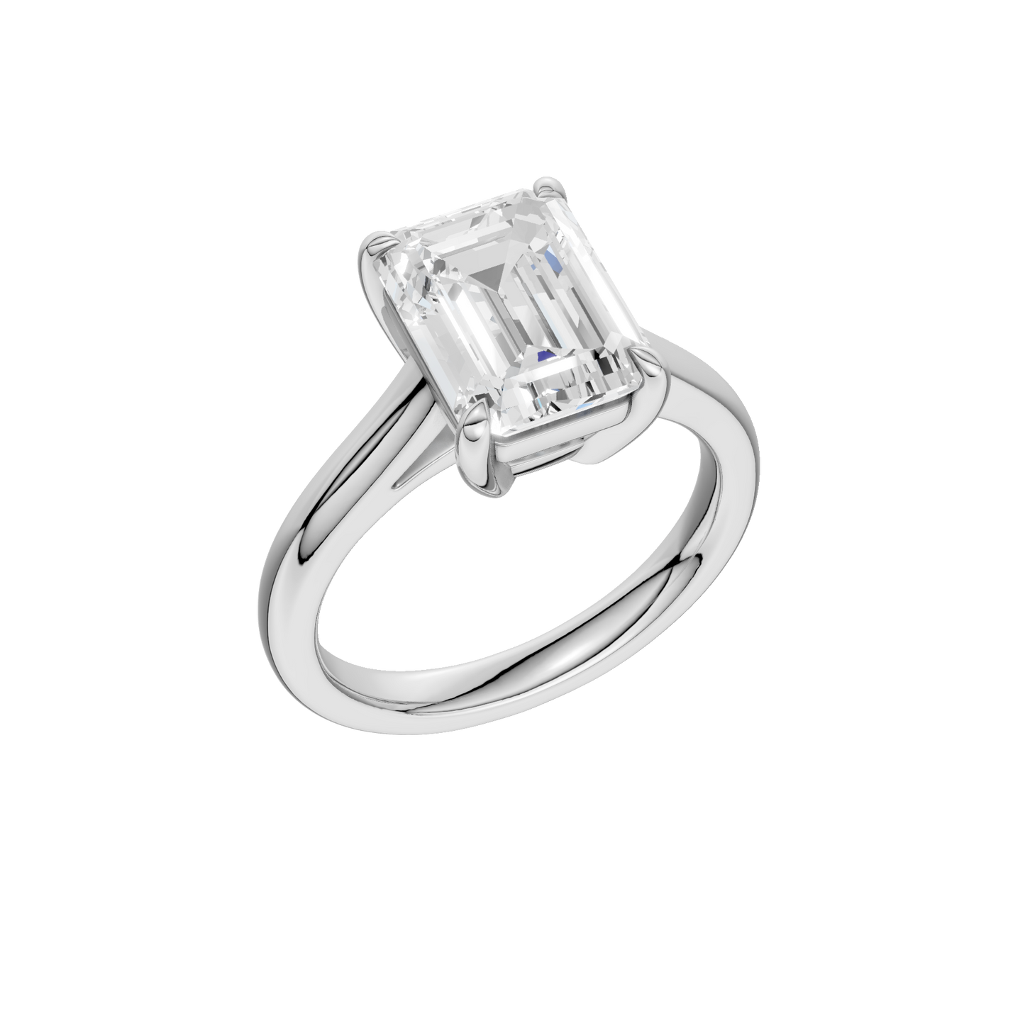 3.00ct Emerald Certified Solitaire Lab Diamond Ring