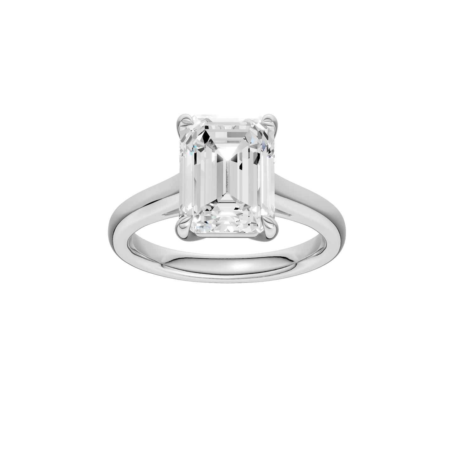3.00ct Emerald Certified Solitaire Lab Diamond Ring