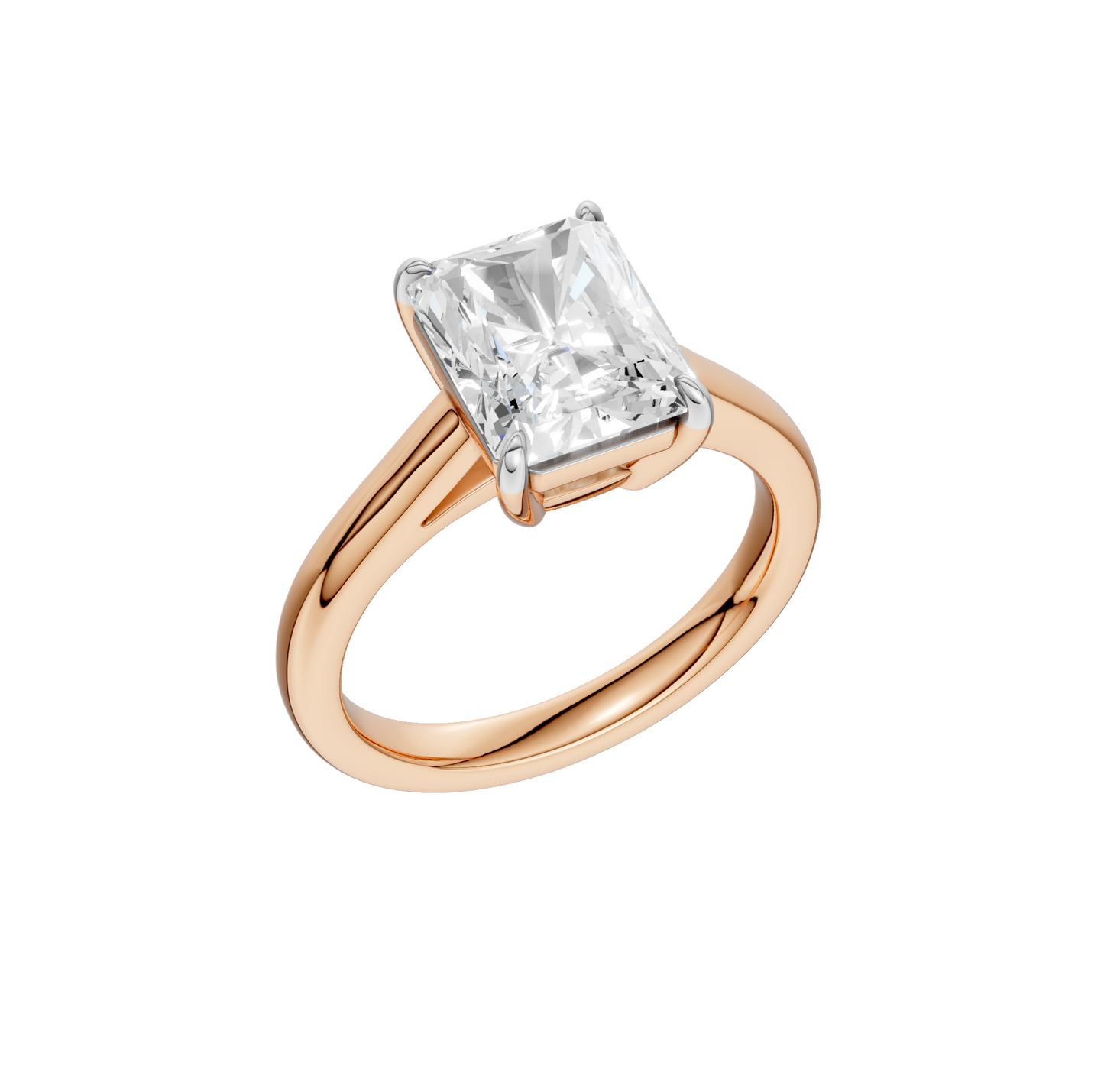 3.00ct Radiant Certified Solitaire Lab Diamond Ring