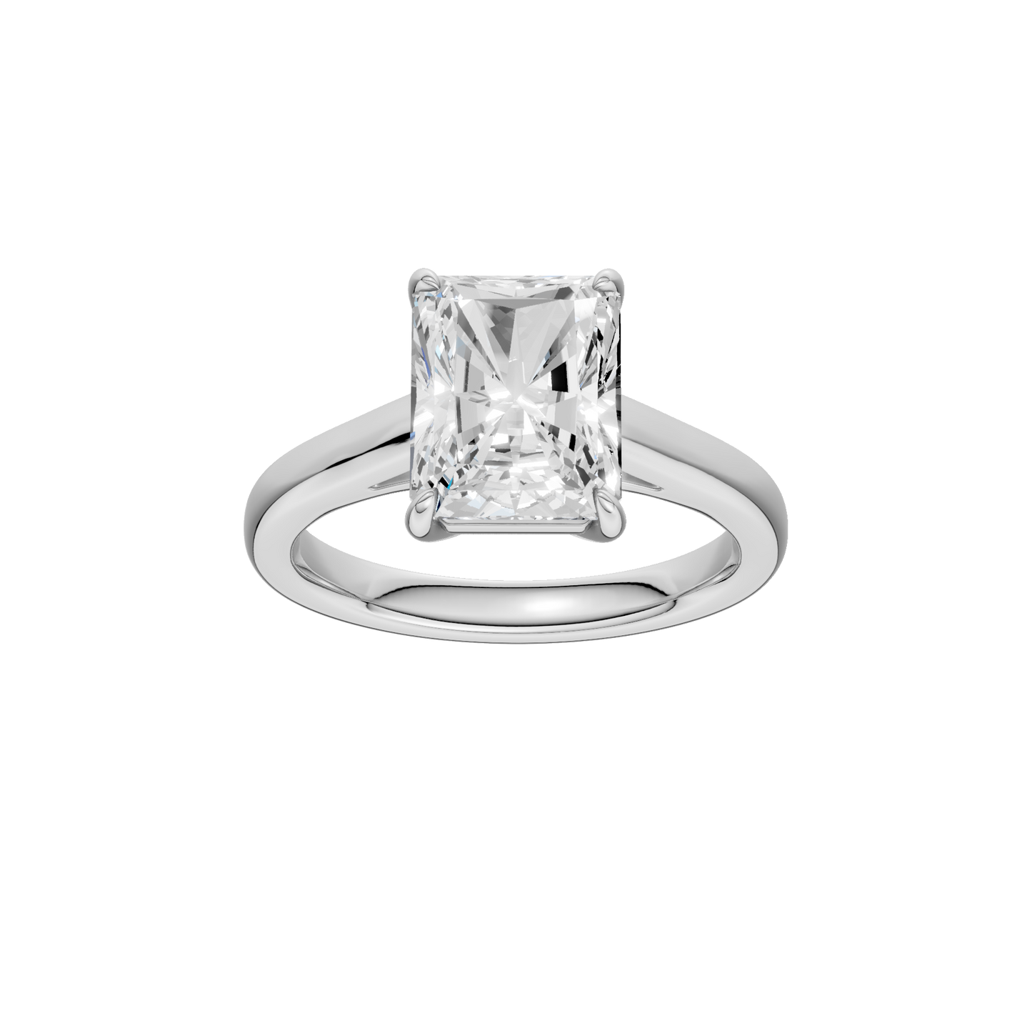 3.00ct Radiant Certified Solitaire Lab Diamond Ring