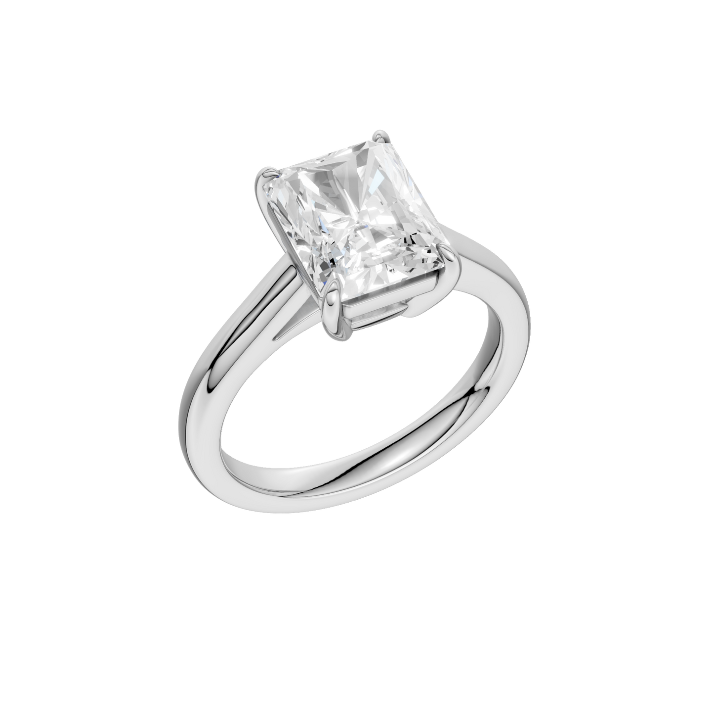3.00ct Radiant Certified Solitaire Lab Diamond Ring