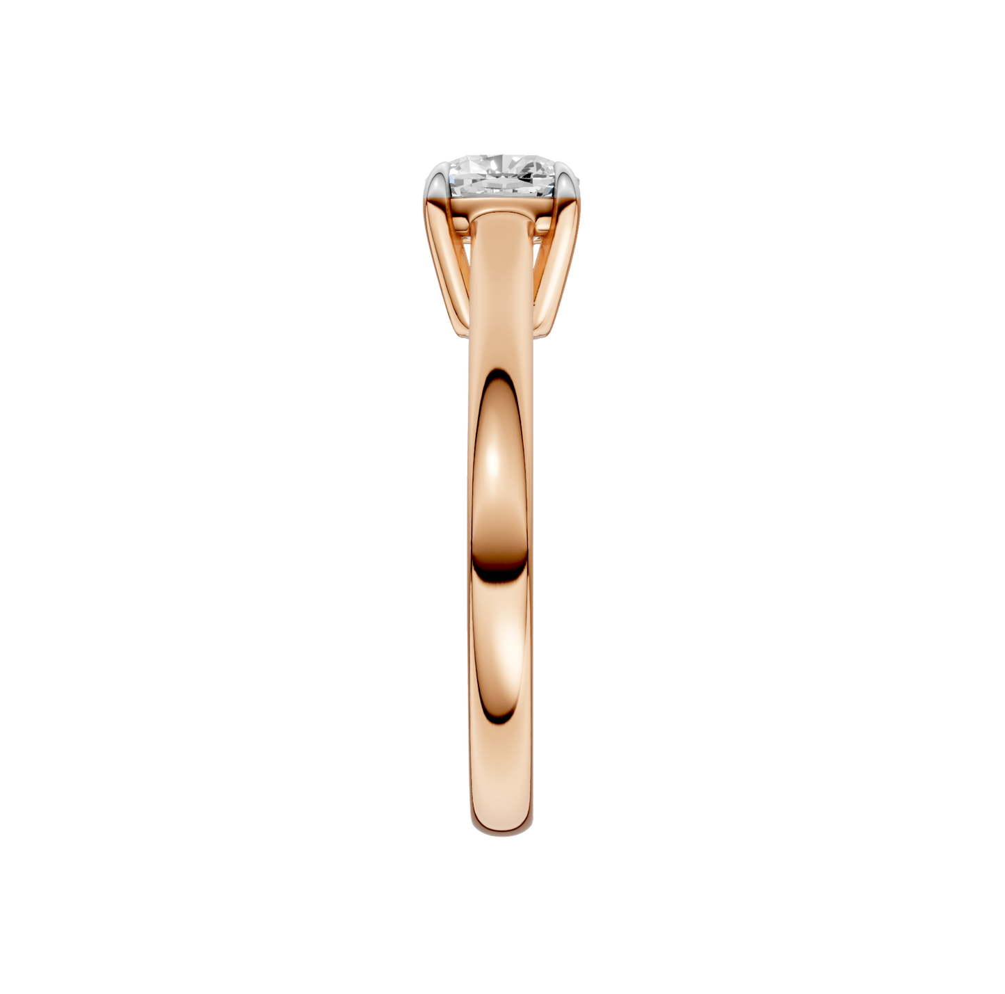1.00ct Cushion Certified Solitaire Lab Diamond Ring