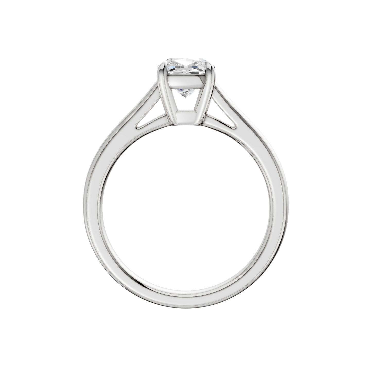 1.00ct Cushion Certified Solitaire Lab Diamond Ring