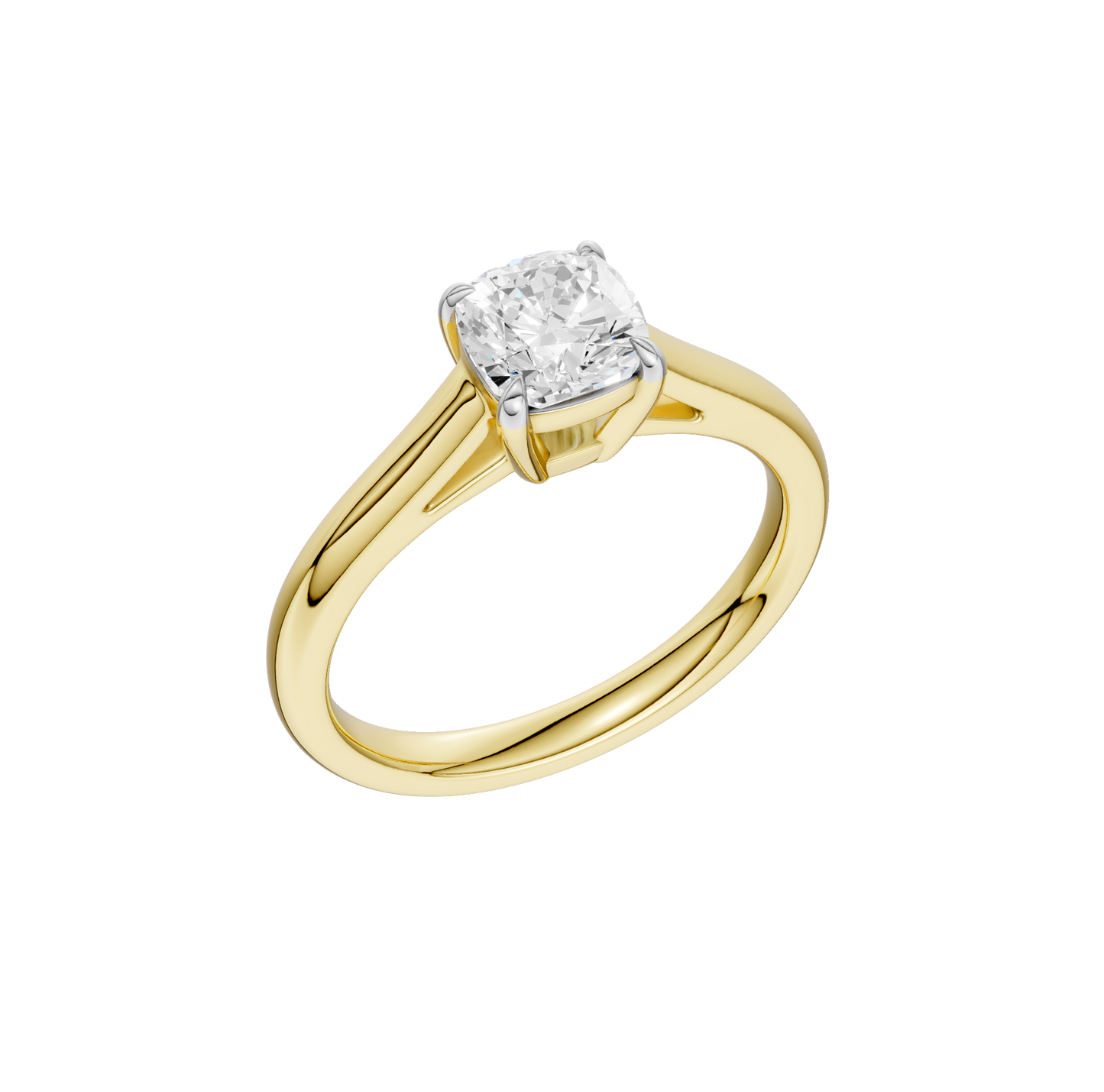 1.00ct Cushion Certified Solitaire Lab Diamond Ring