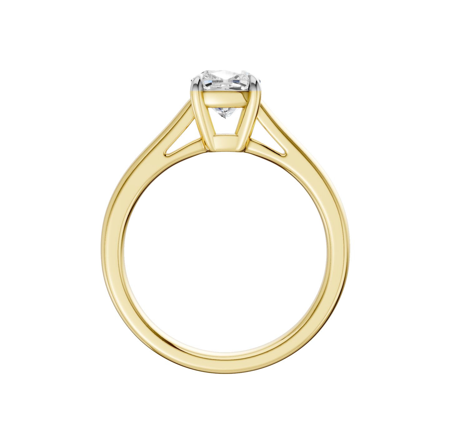 1.00ct Cushion Certified Solitaire Lab Diamond Ring