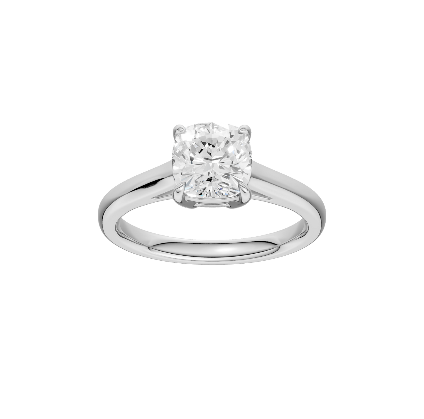 1.50ct Cushion Certified Solitaire Lab Diamond Ring