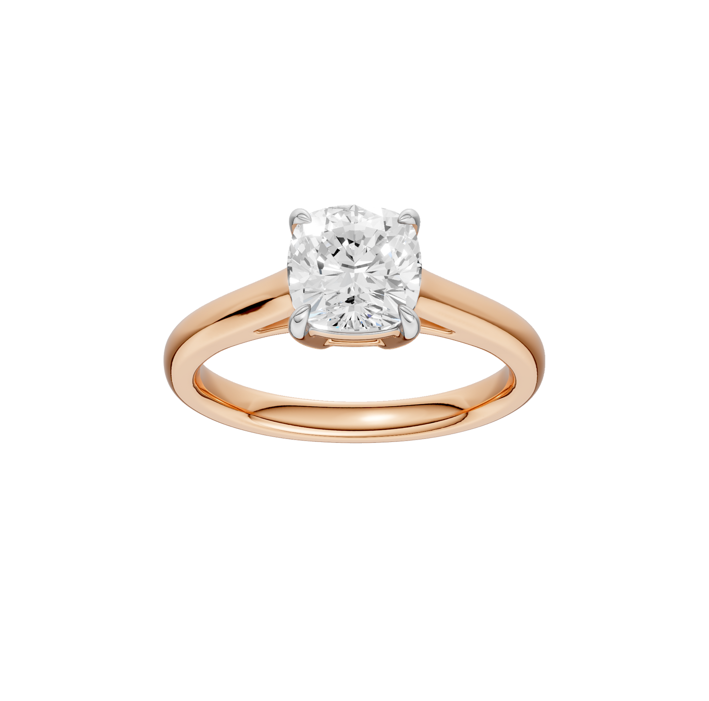 1.50ct Cushion Certified Solitaire Lab Diamond Ring