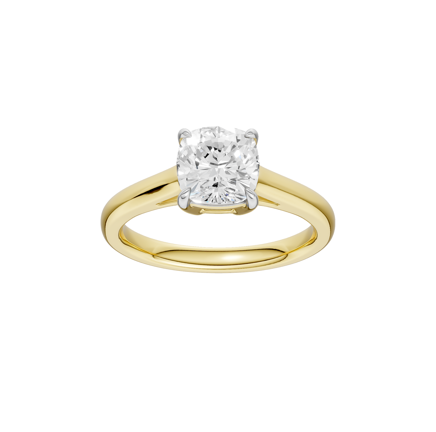 1.50ct Cushion Certified Solitaire Lab Diamond Ring