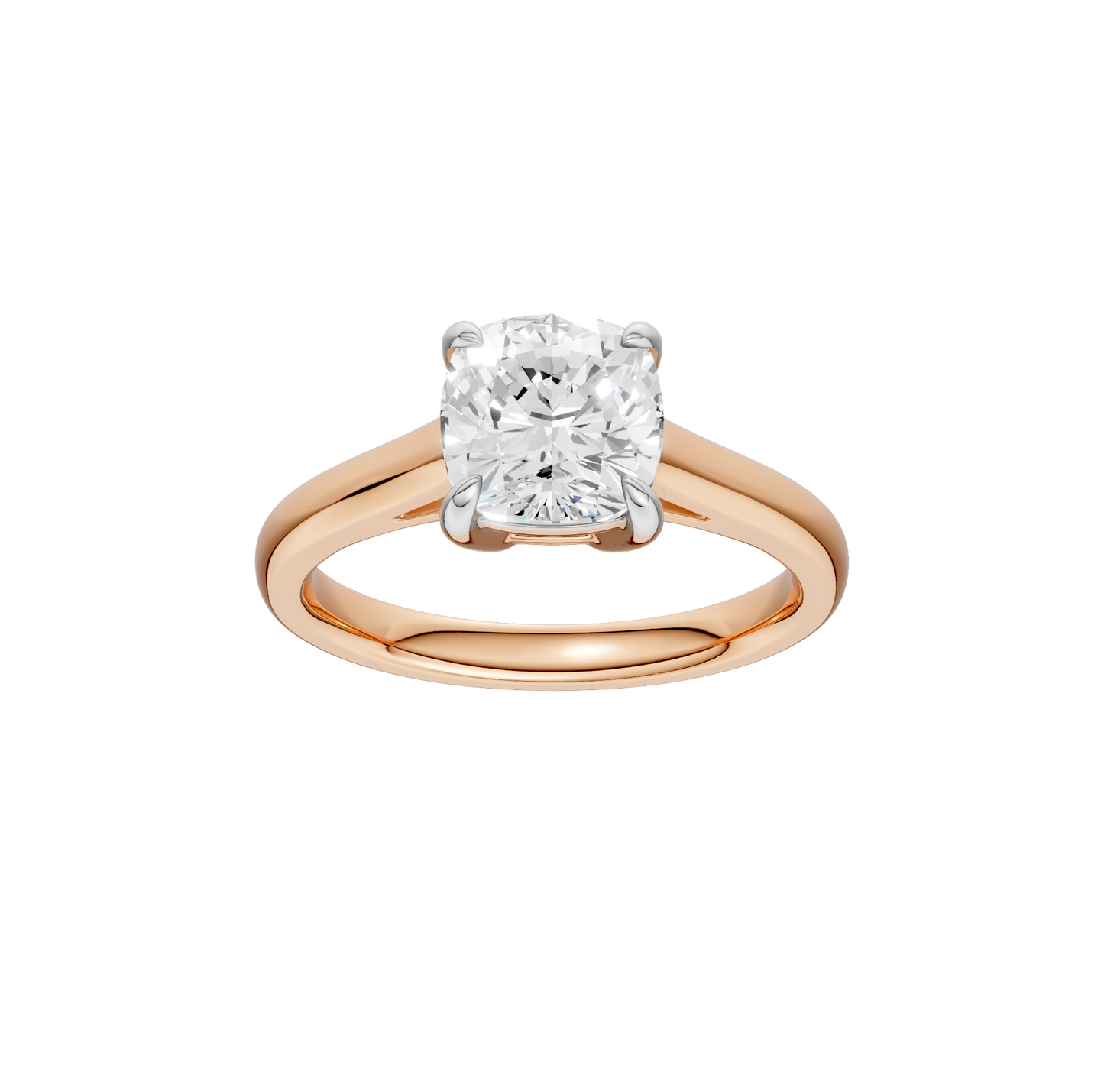 2.00ct Cushion Certified Solitaire Lab Diamond Ring