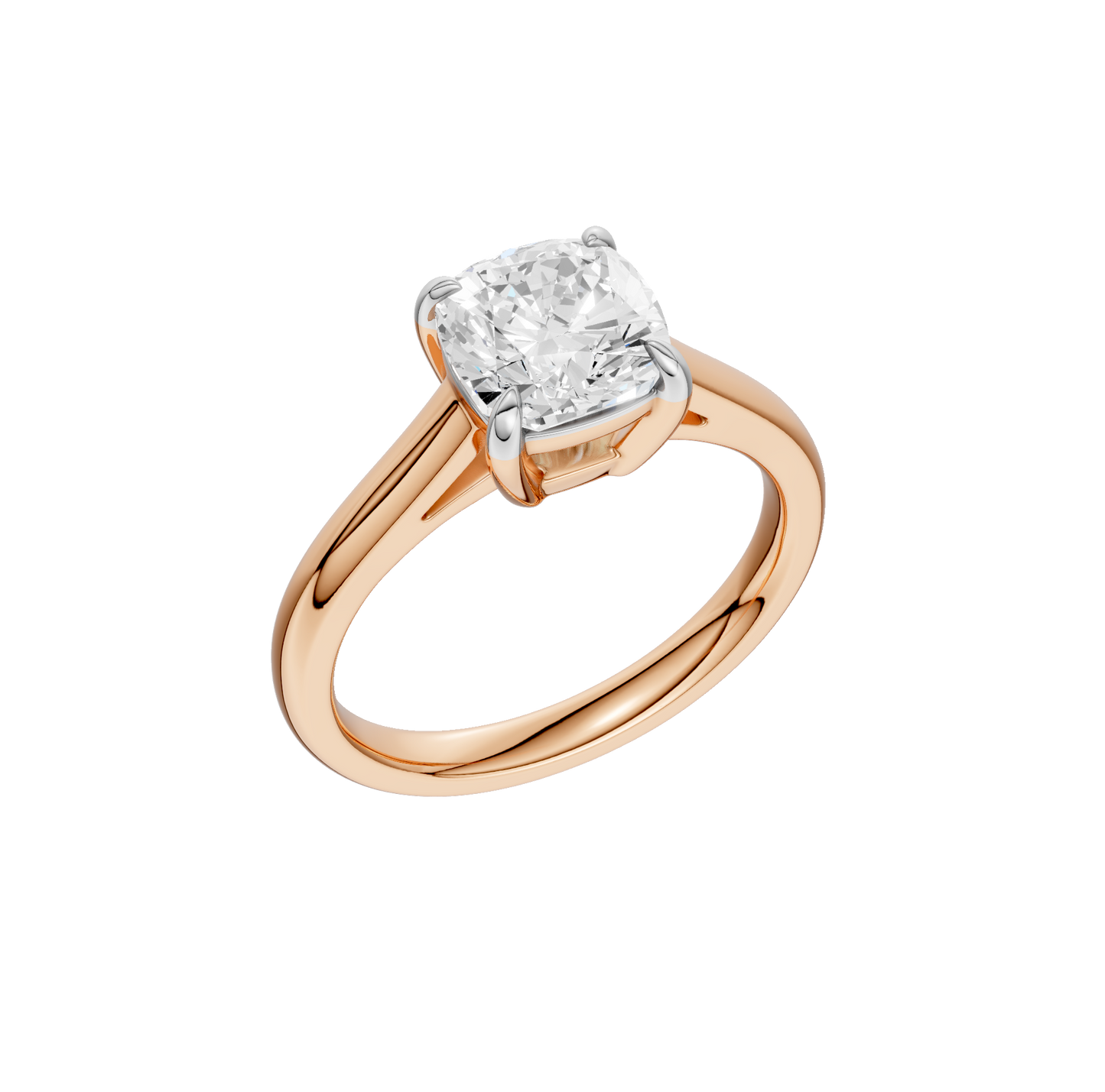 2.00ct Cushion Certified Solitaire Lab Diamond Ring