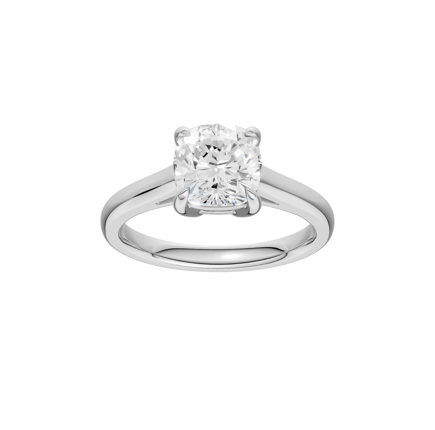 2.00ct Cushion Certified Solitaire Lab Diamond Ring