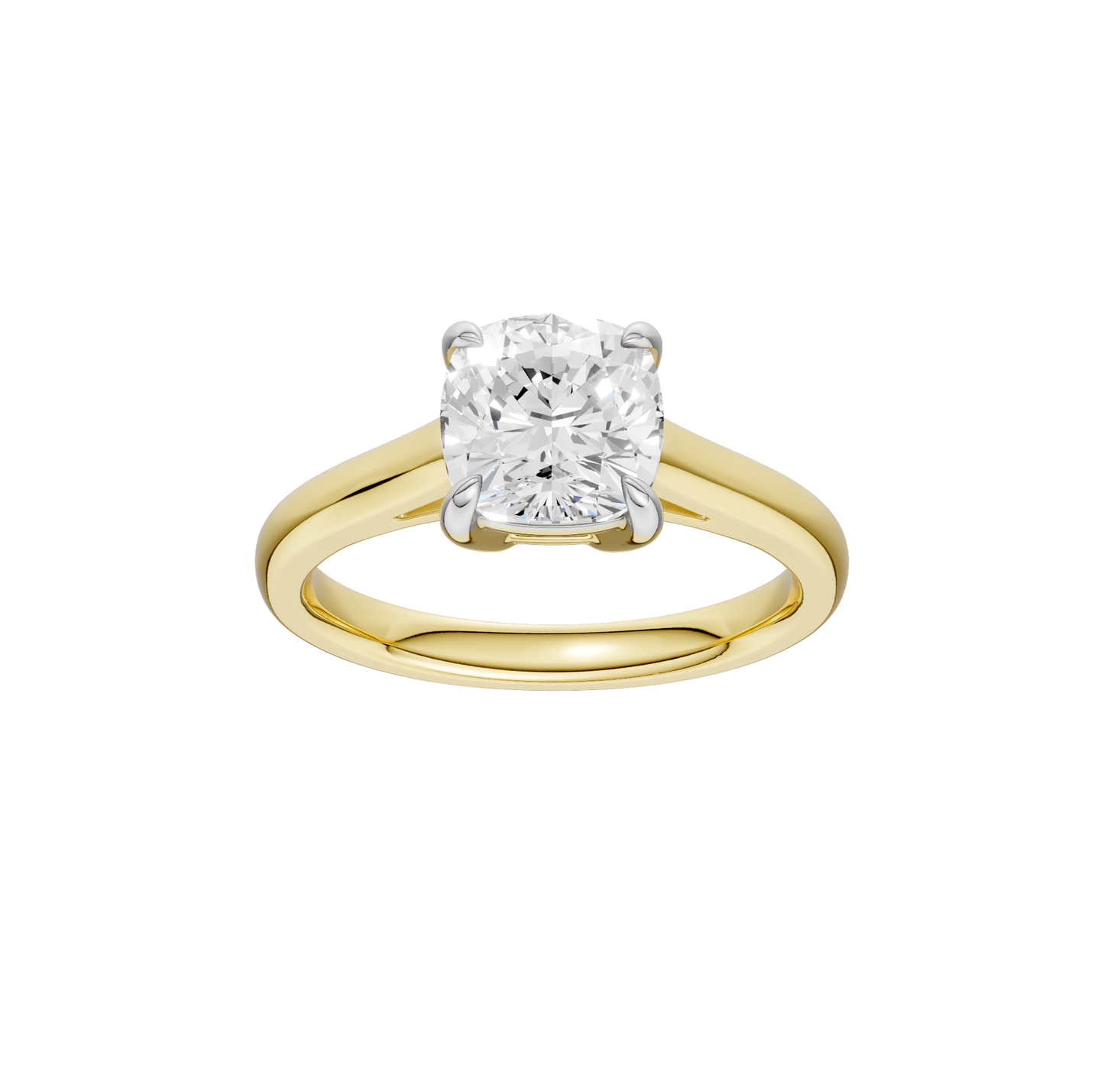 2.00ct Cushion Certified Solitaire Lab Diamond Ring