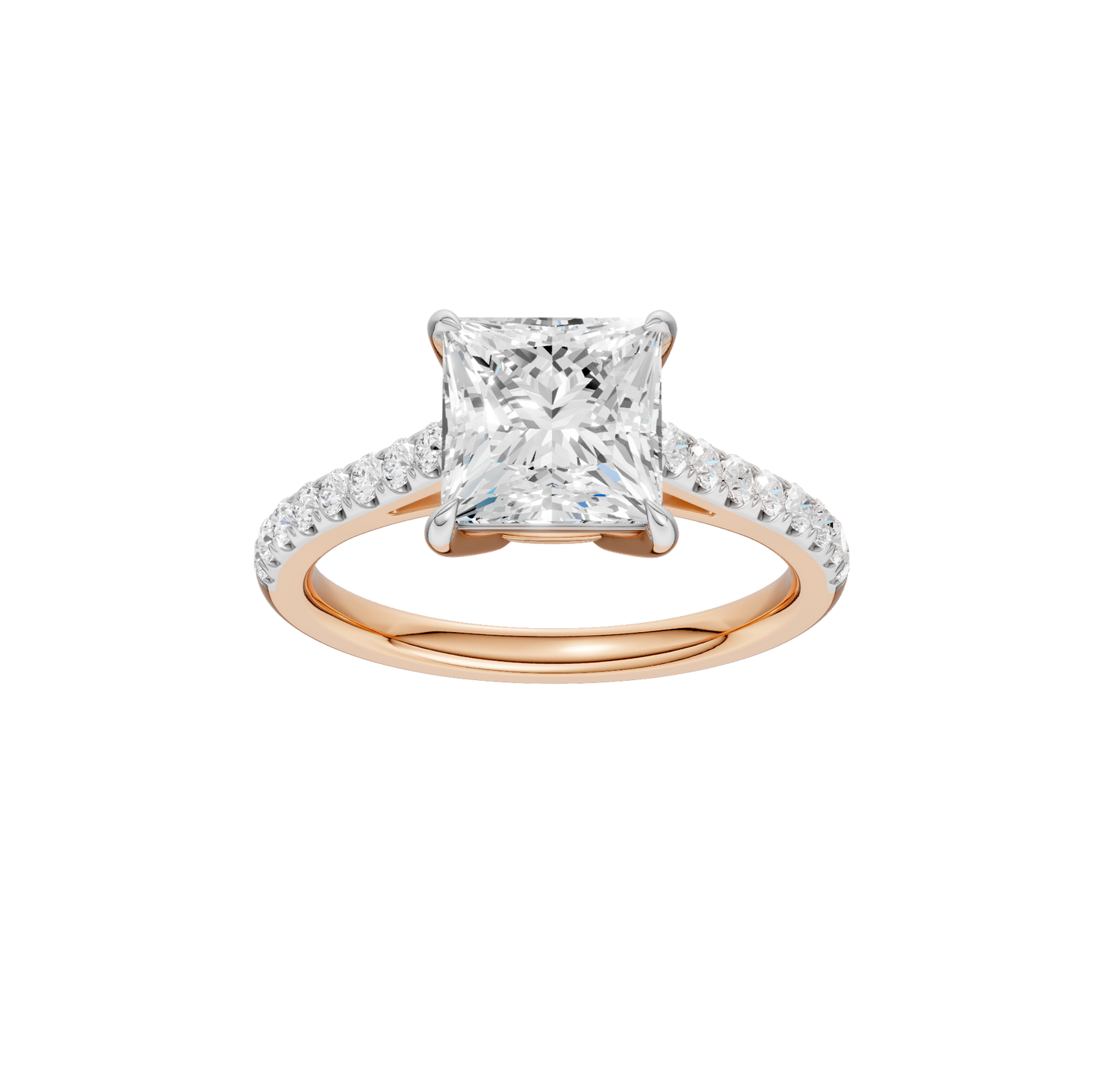 2.25ct Princess Certified Solitaire Lab Diamond Ring