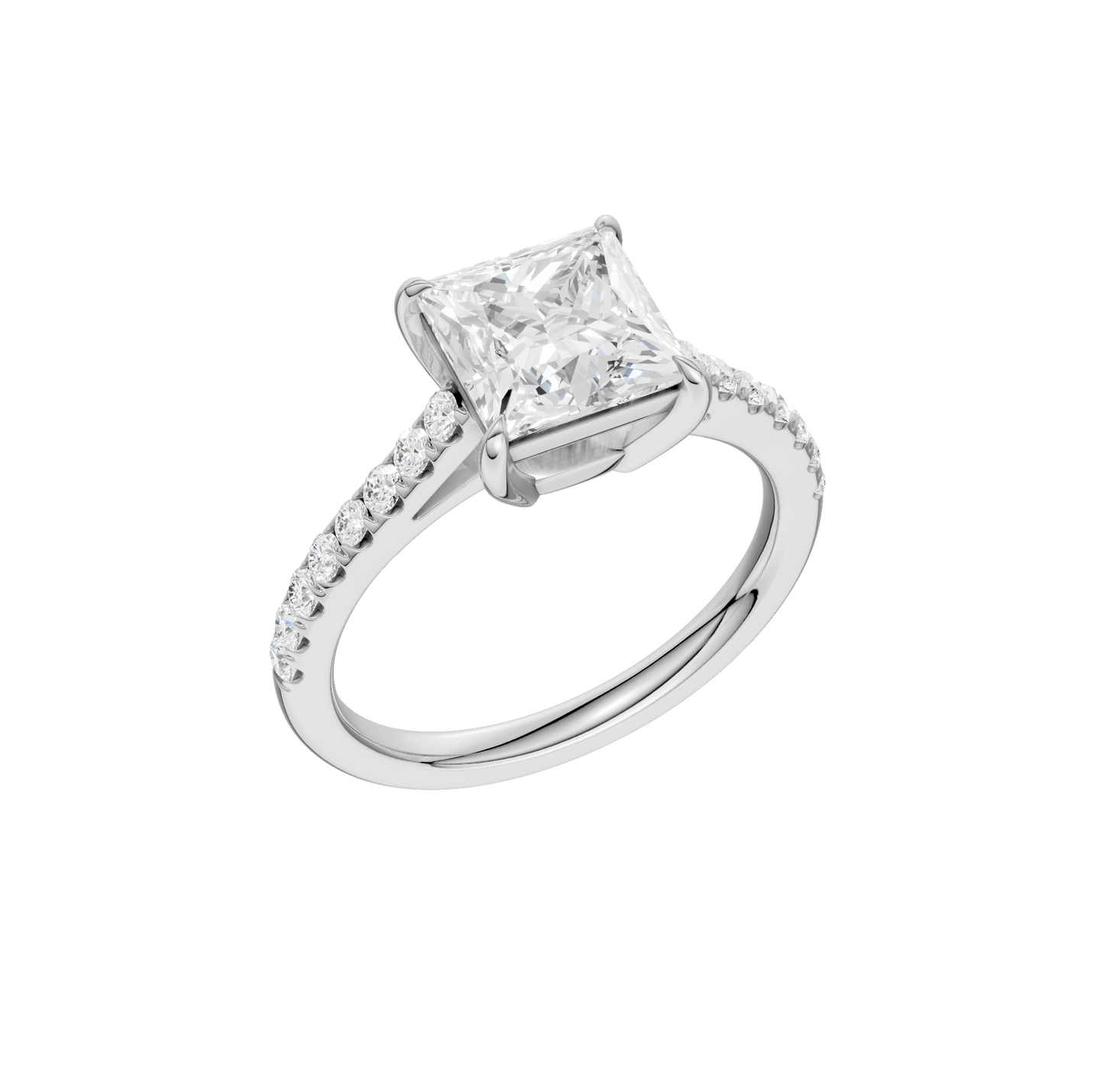 2.25ct Princess Certified Solitaire Lab Diamond Ring