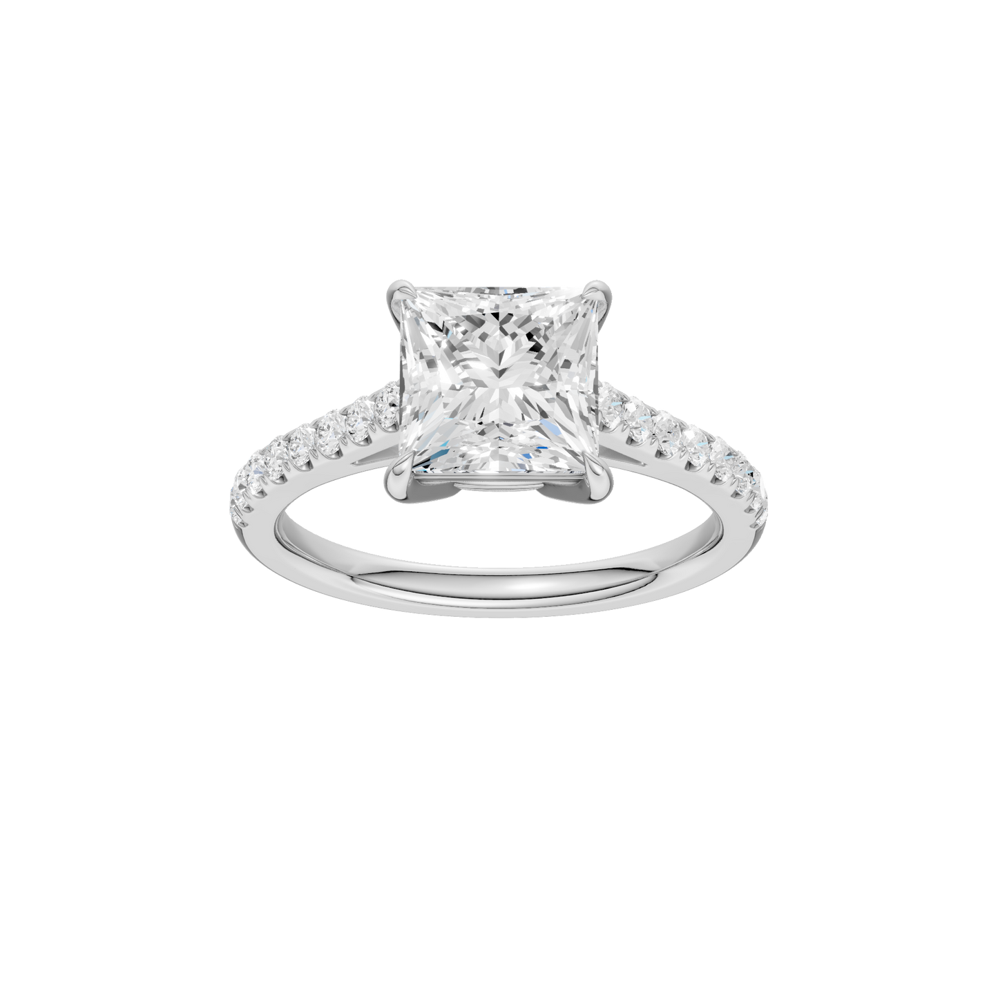 2.25ct Princess Certified Solitaire Lab Diamond Ring