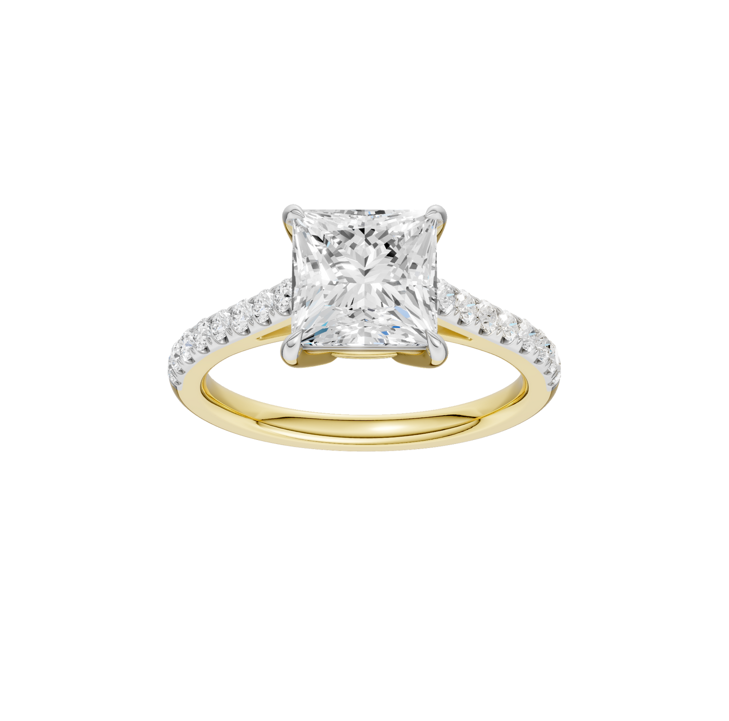 2.25ct Princess Certified Solitaire Lab Diamond Ring