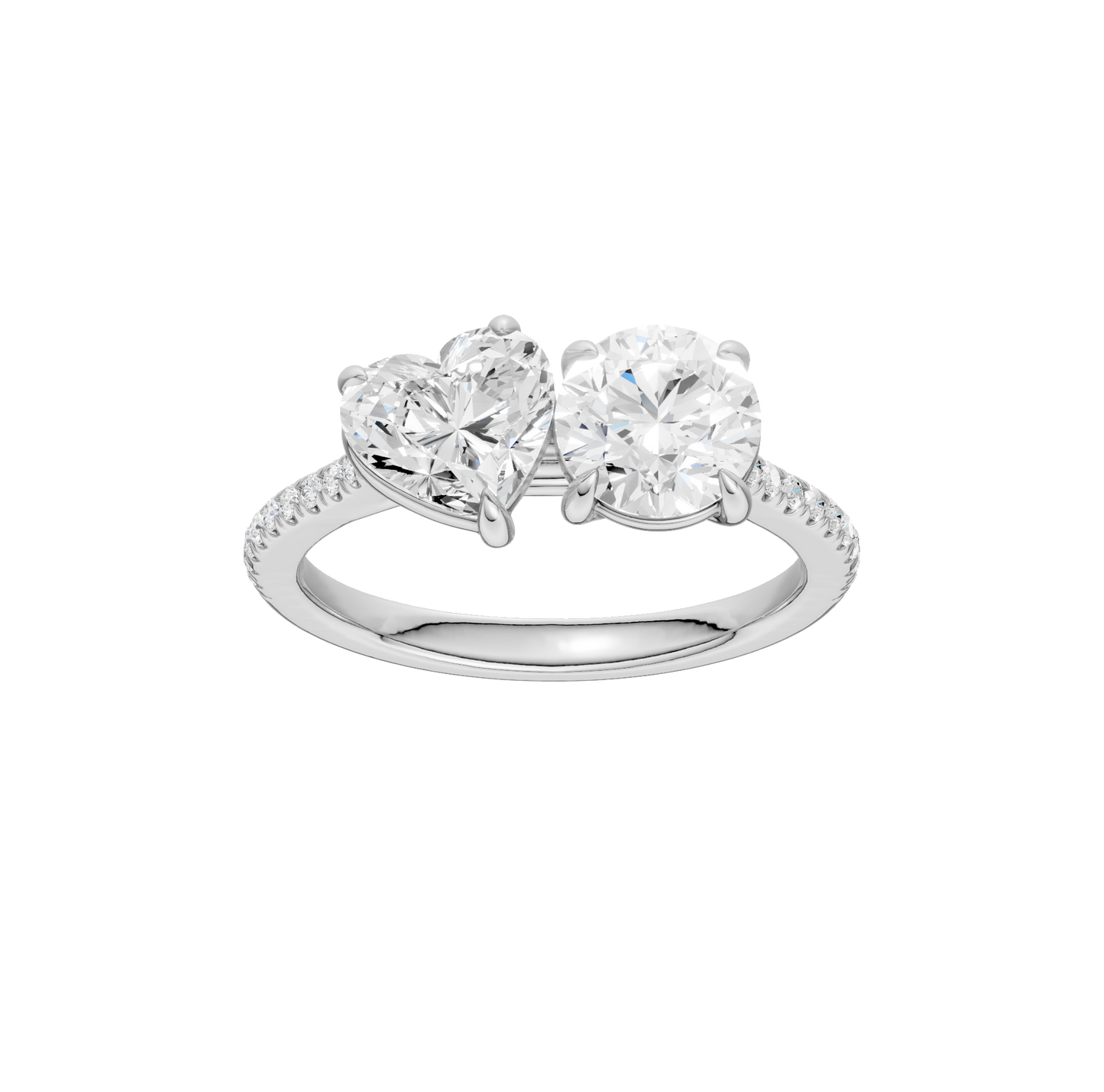 2.15ct Heart & Round Certified Lab Diamond Ring