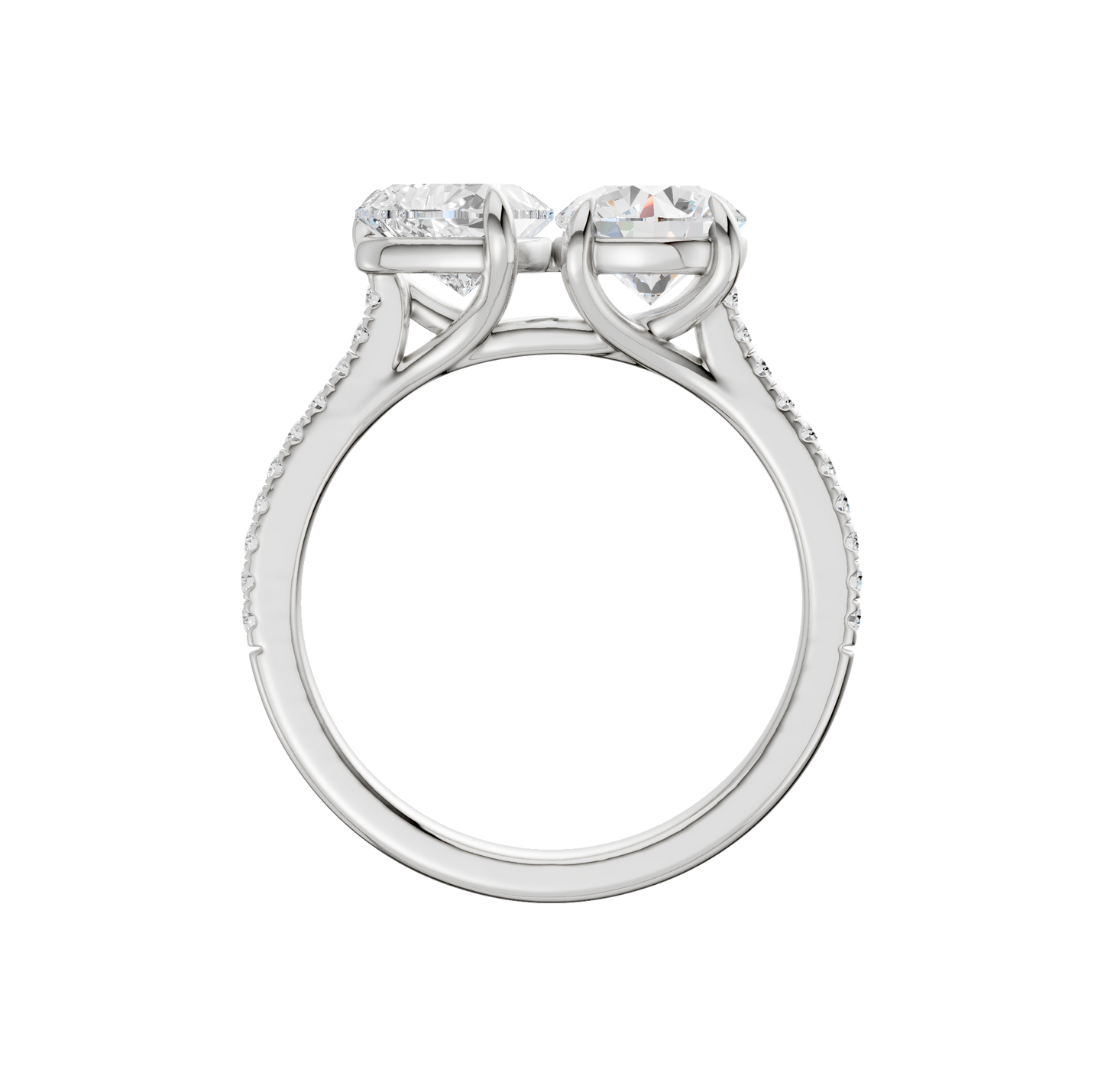 2.15ct Heart & Round Certified Lab Diamond Ring