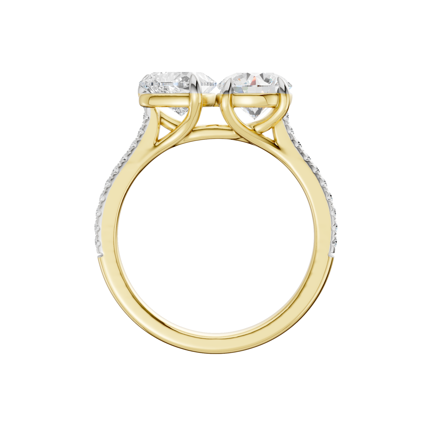 2.15ct Heart & Round Certified Lab Diamond Ring