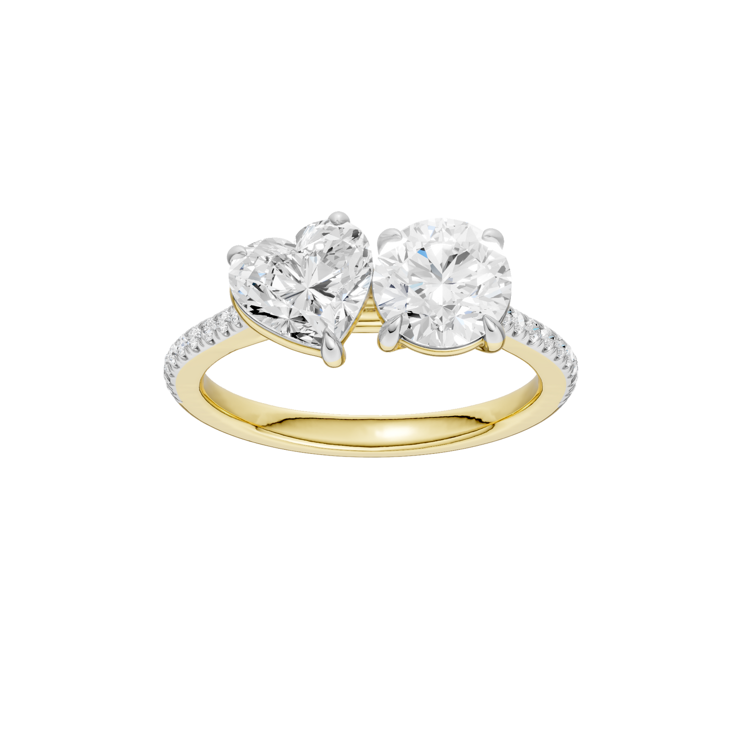 2.15ct Heart & Round Certified Lab Diamond Ring