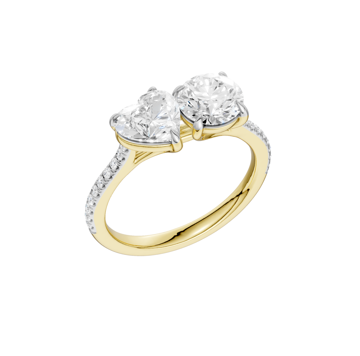 2.15ct Heart & Round Certified Lab Diamond Ring