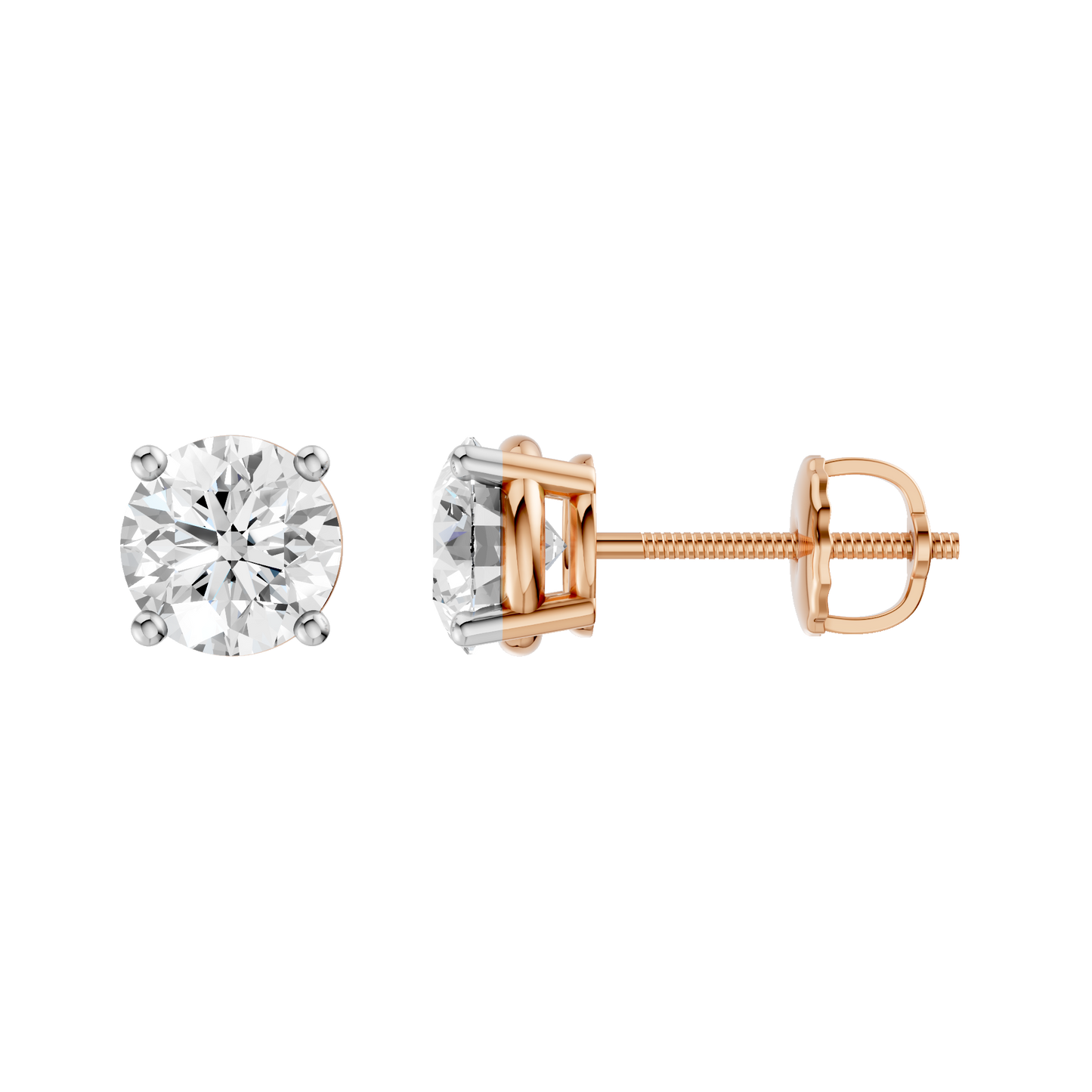 2.00ct Round Certified Lab Diamond Stud Earring