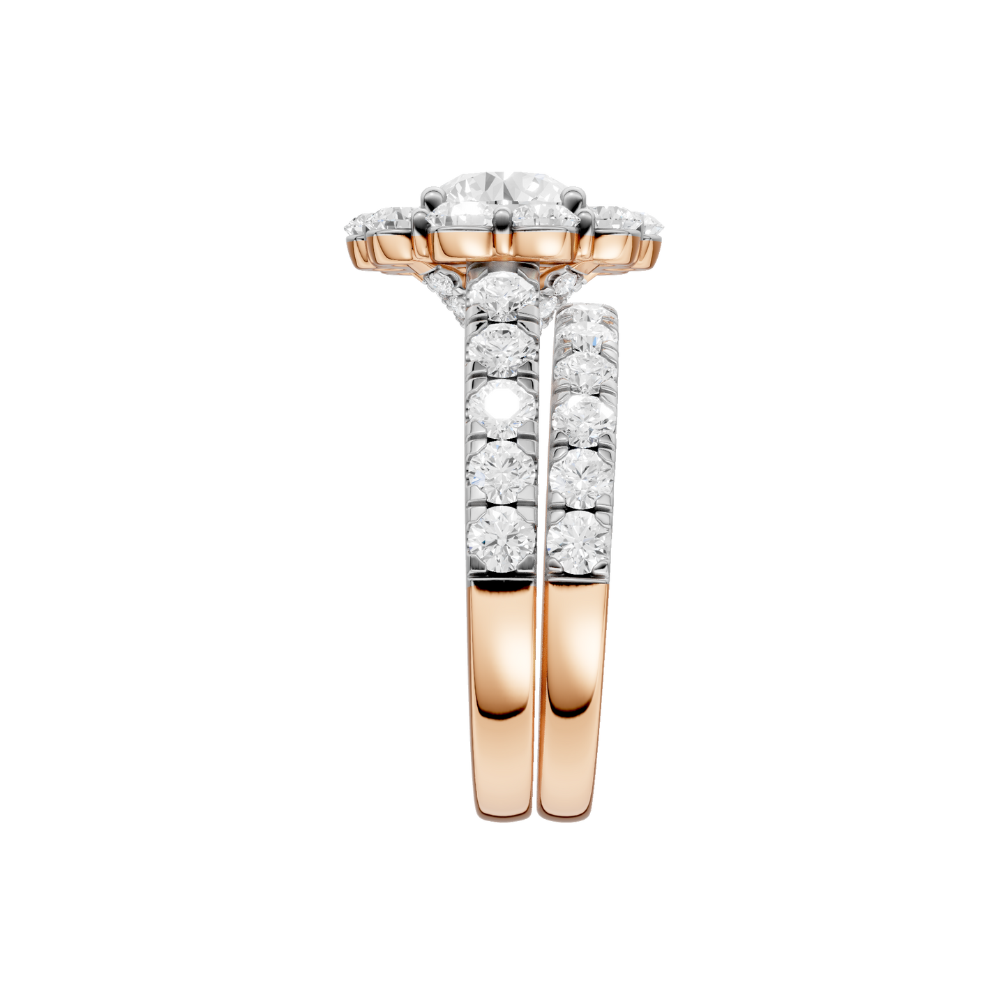3.00ct Round Certified Single Halo Lab Diamond Ring