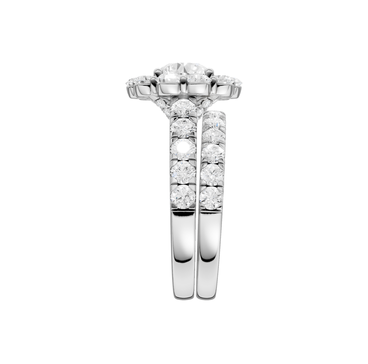 3.00ct Round Certified Single Halo Lab Diamond Ring