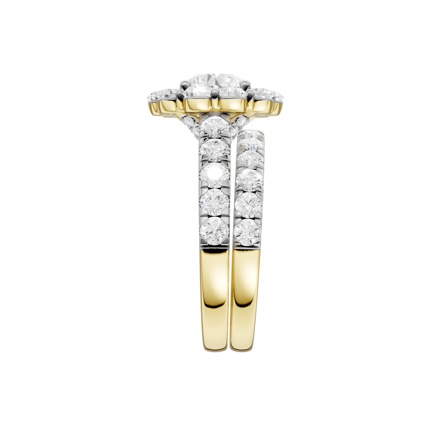 3.00ct Round Certified Single Halo Lab Diamond Ring