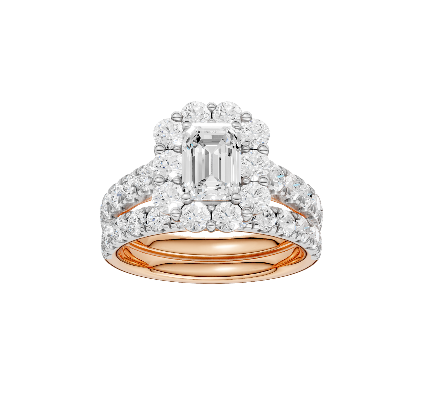 2.34ct Emerald Certified Single Halo Lab Diamond Ring