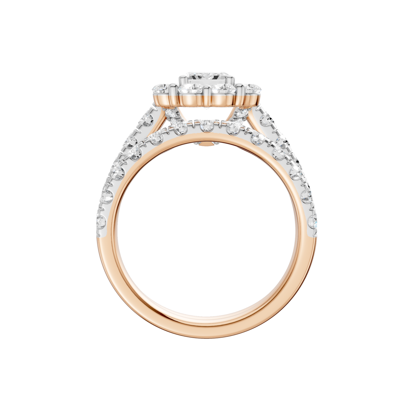 2.34ct Emerald Certified Single Halo Lab Diamond Ring
