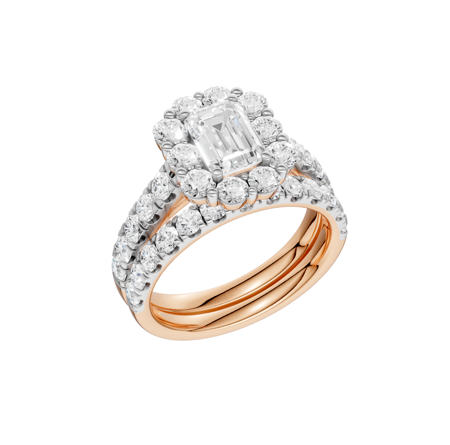 2.34ct Emerald Certified Single Halo Lab Diamond Ring