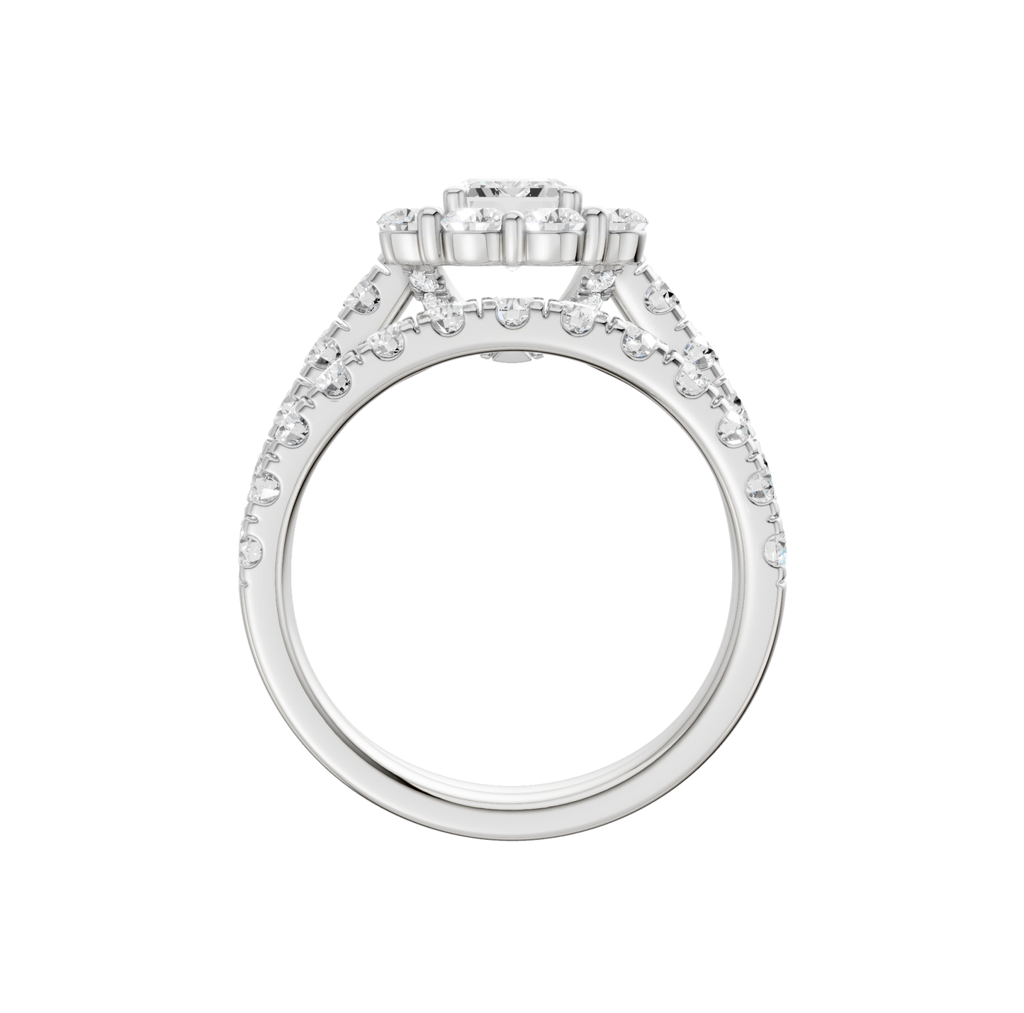 2.34ct Emerald Certified Single Halo Lab Diamond Ring