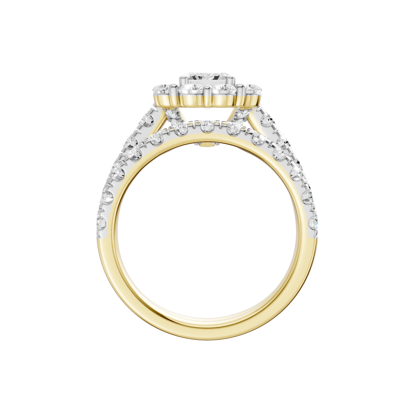 2.34ct Emerald Certified Single Halo Lab Diamond Ring