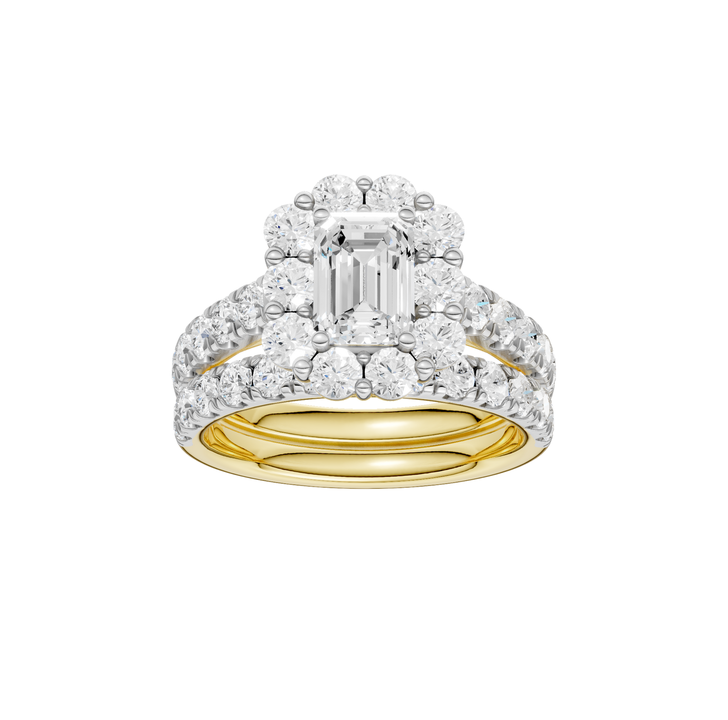 2.34ct Emerald Certified Single Halo Lab Diamond Ring