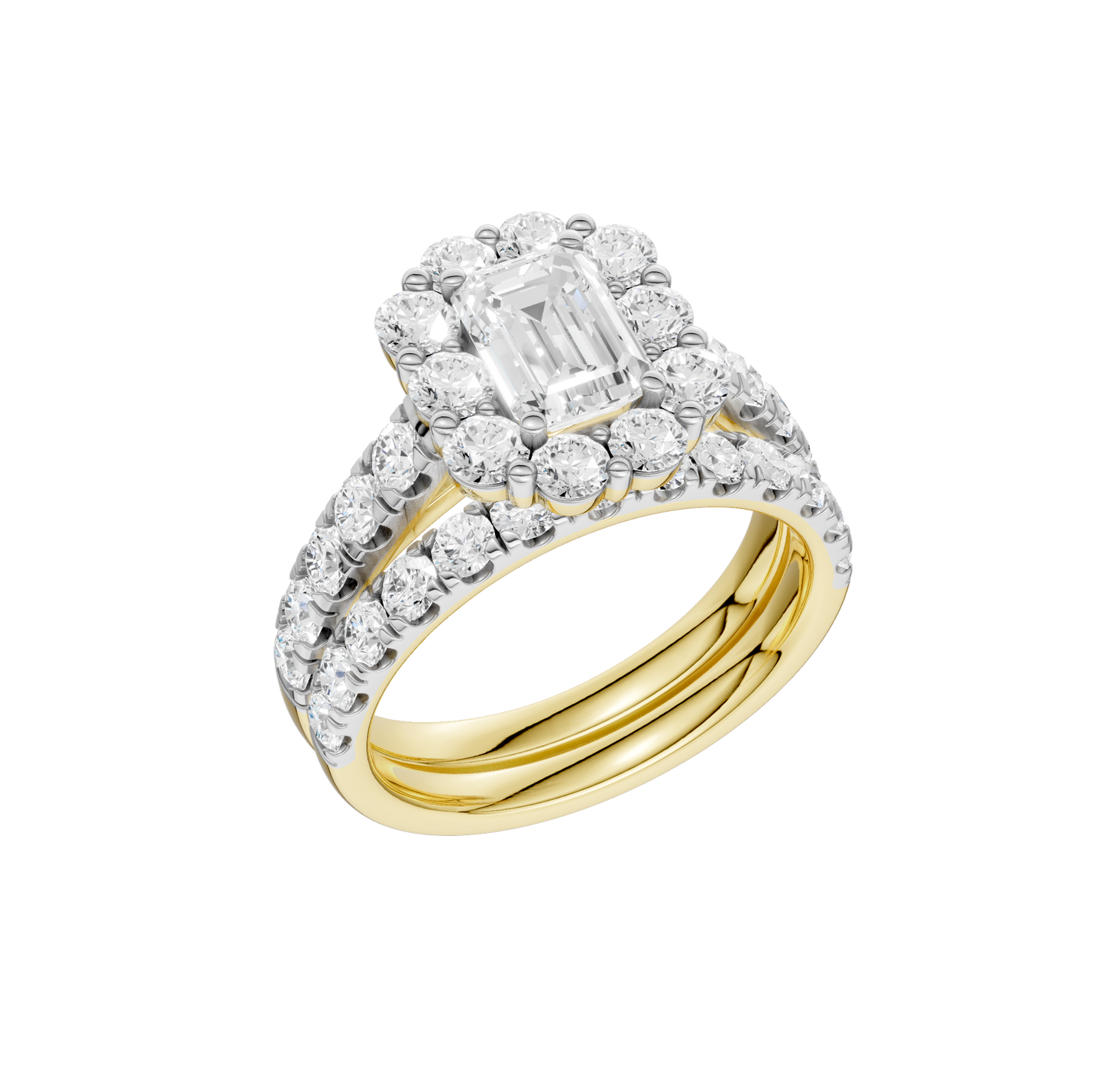 2.34ct Emerald Certified Single Halo Lab Diamond Ring