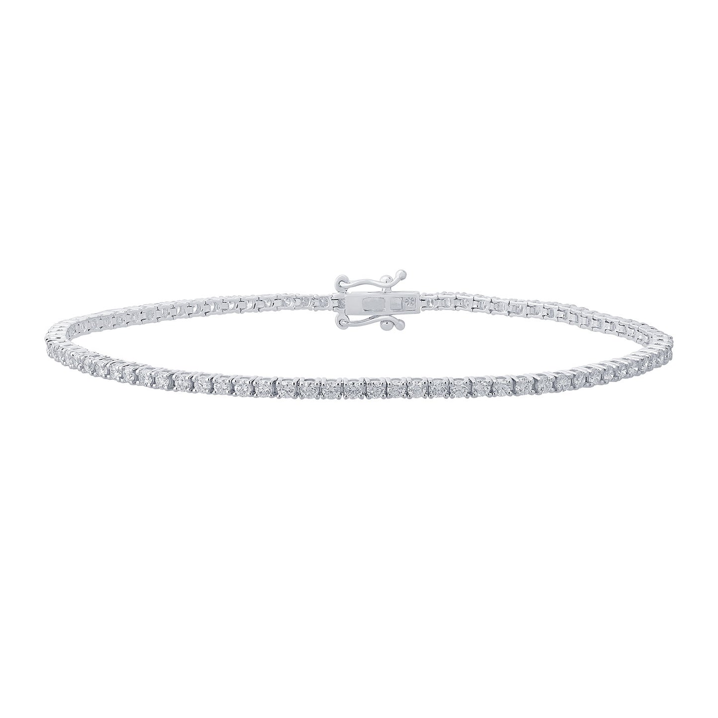 Certified 2 CTW Round VS Lab Grown 7" Tennis Bracelets 14KT Gold