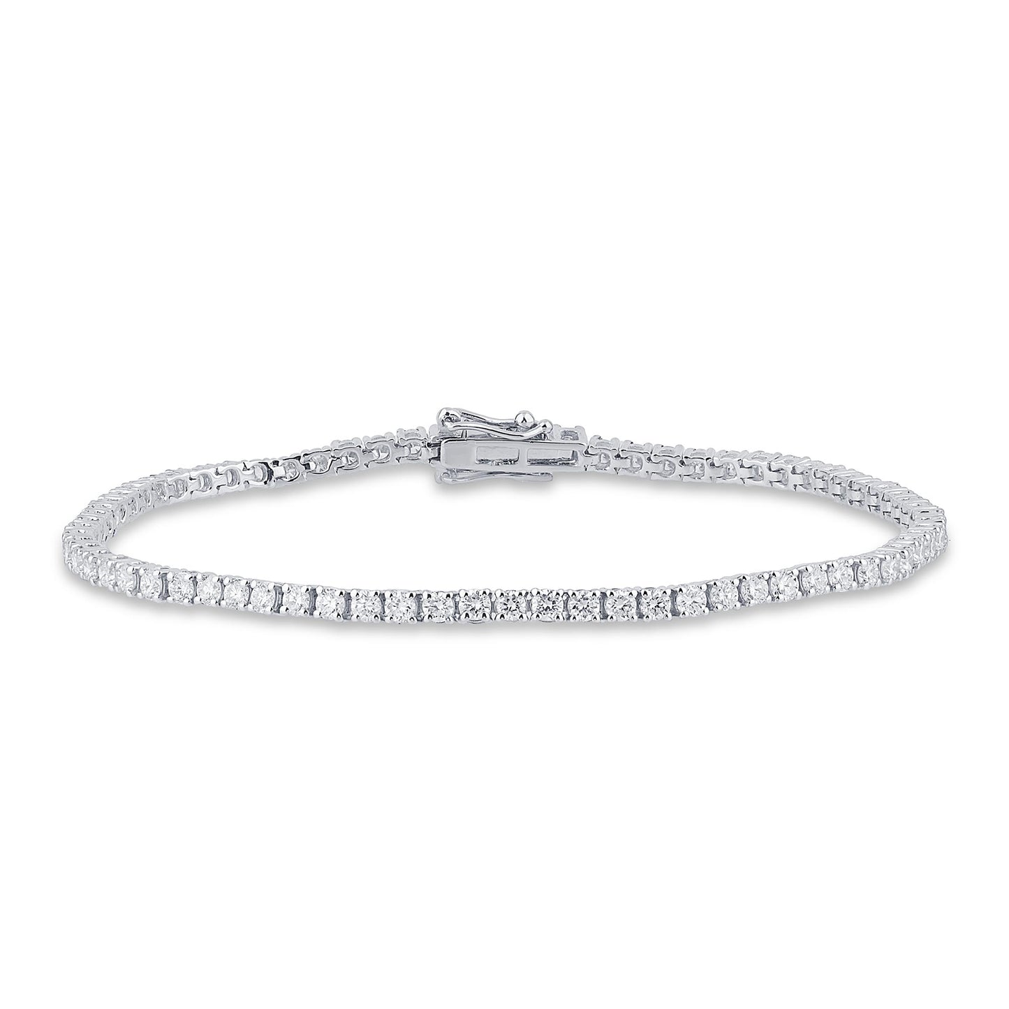 Certified 3 CTW Round VS Lab Grown 7" Tennis Bracelets 14KT Gold