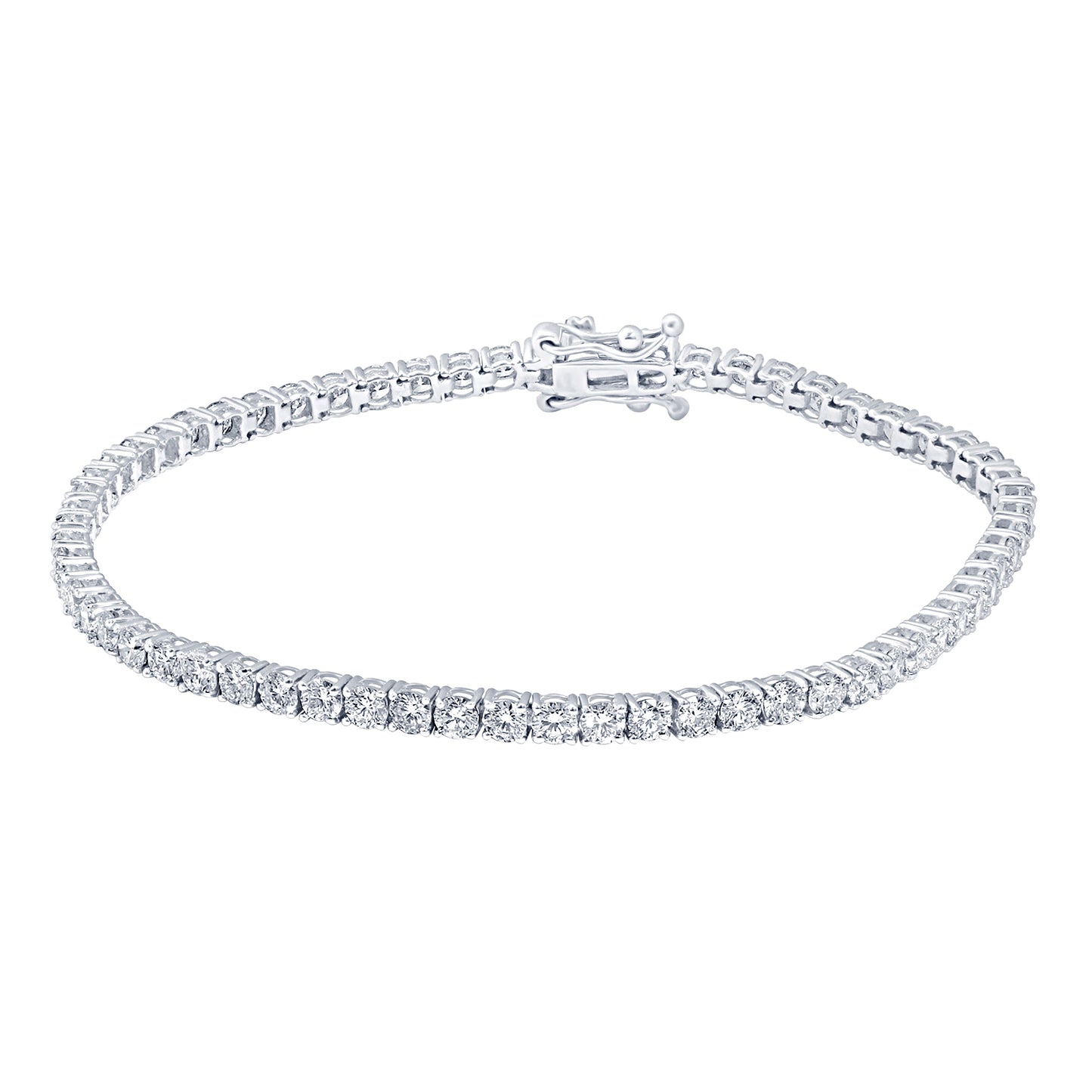 Certified 4 CTW Round VS Lab Grown 7" Tennis Bracelets 14KT Gold